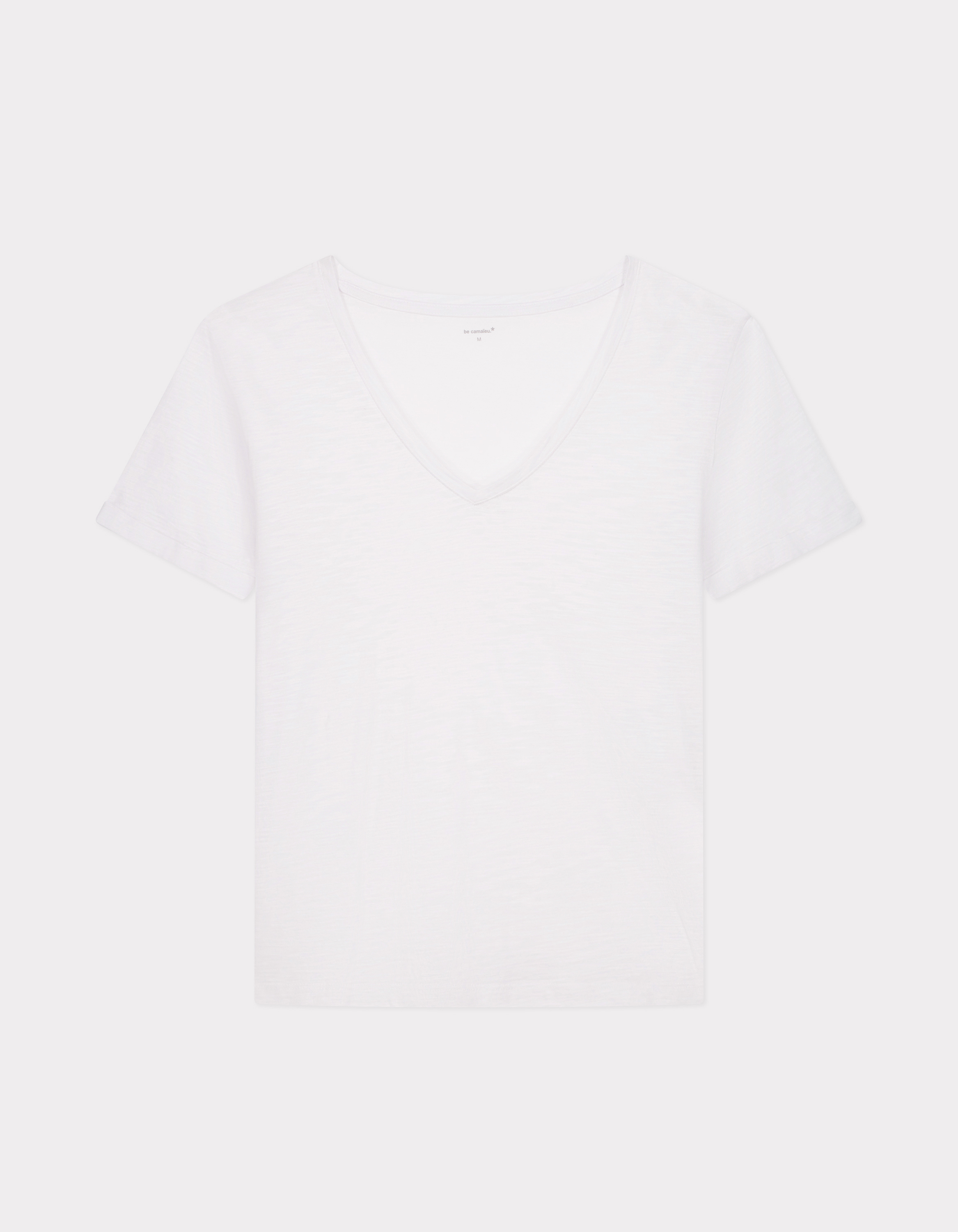 T-shirt en coton flammé - blanc