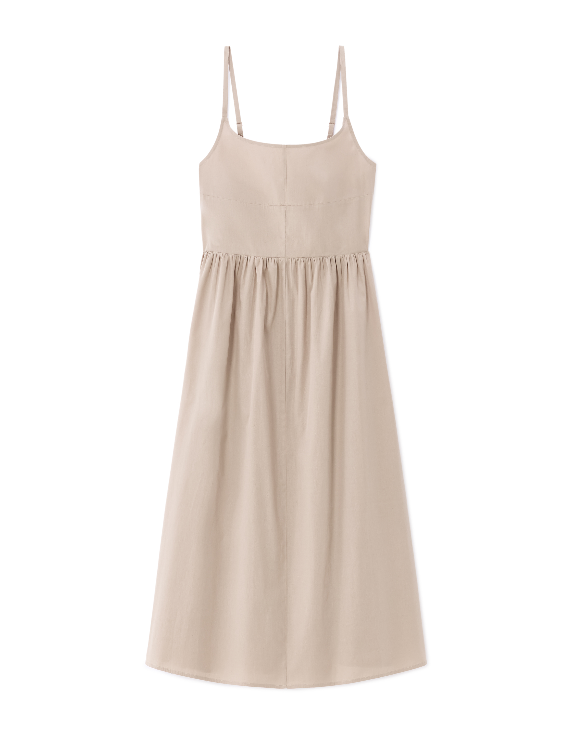 Robe longue fluide à bretelles - beige
