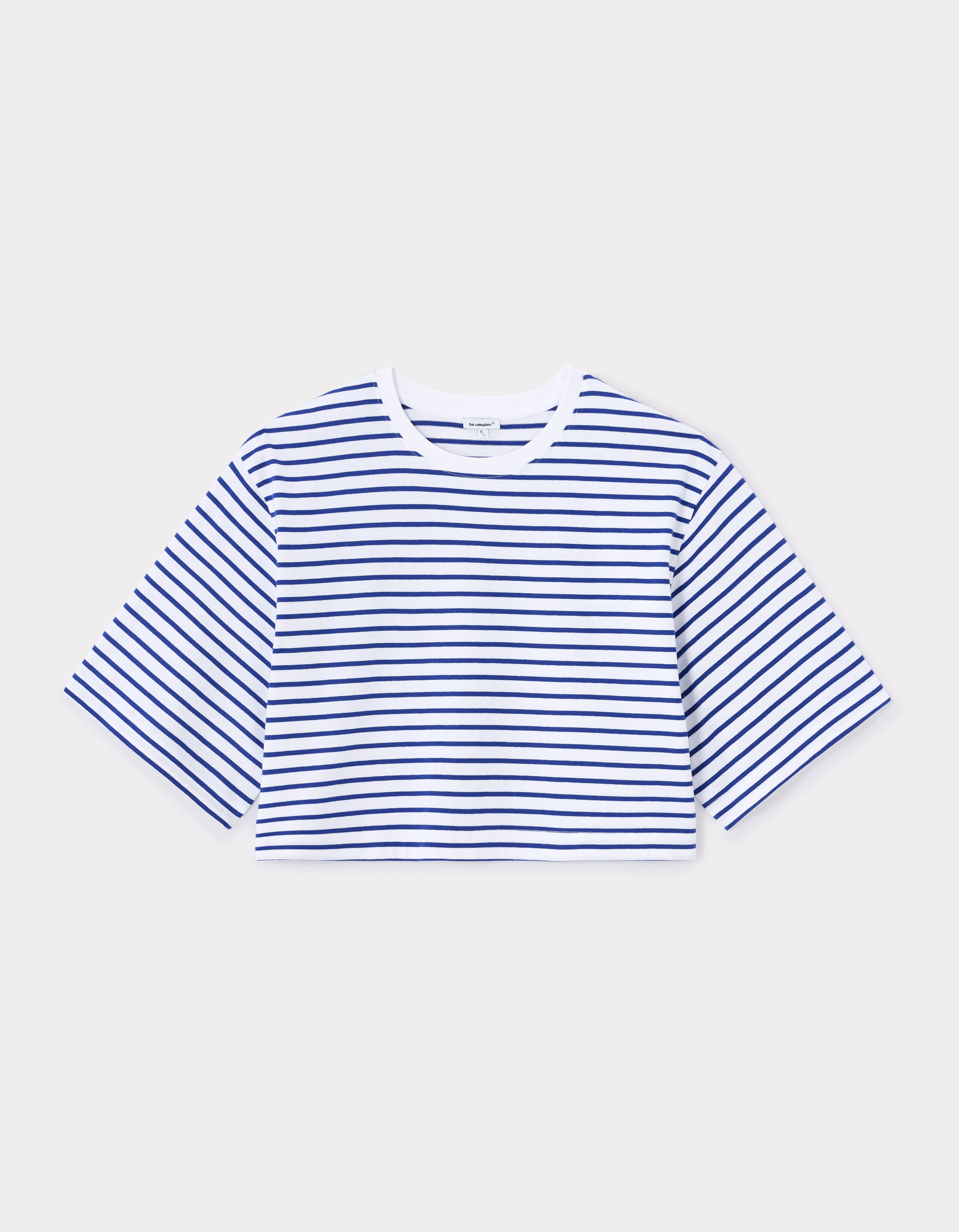 T-shirt oversize à rayures - bleu