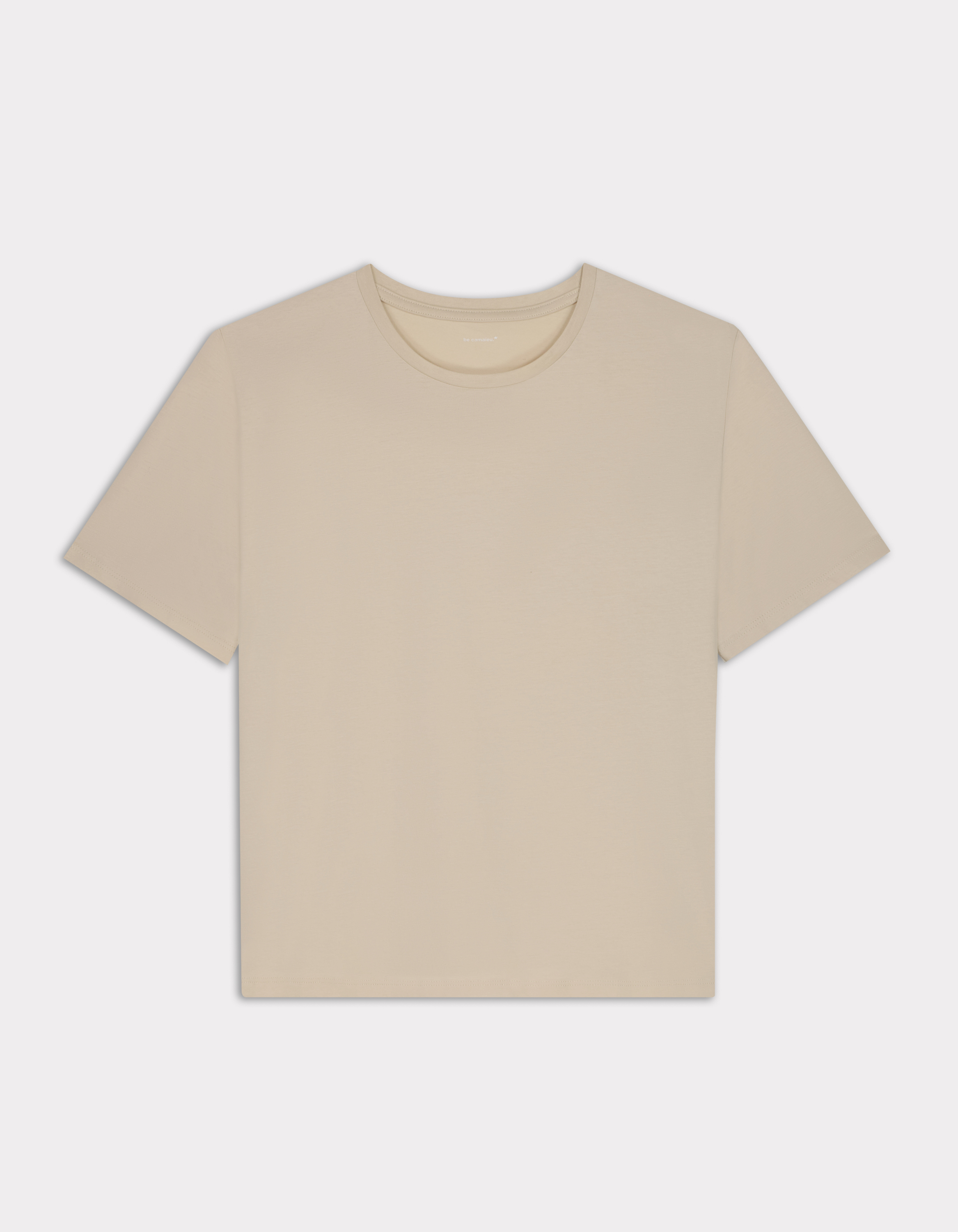 T-shirt en coton biologique col rond - bleu mer