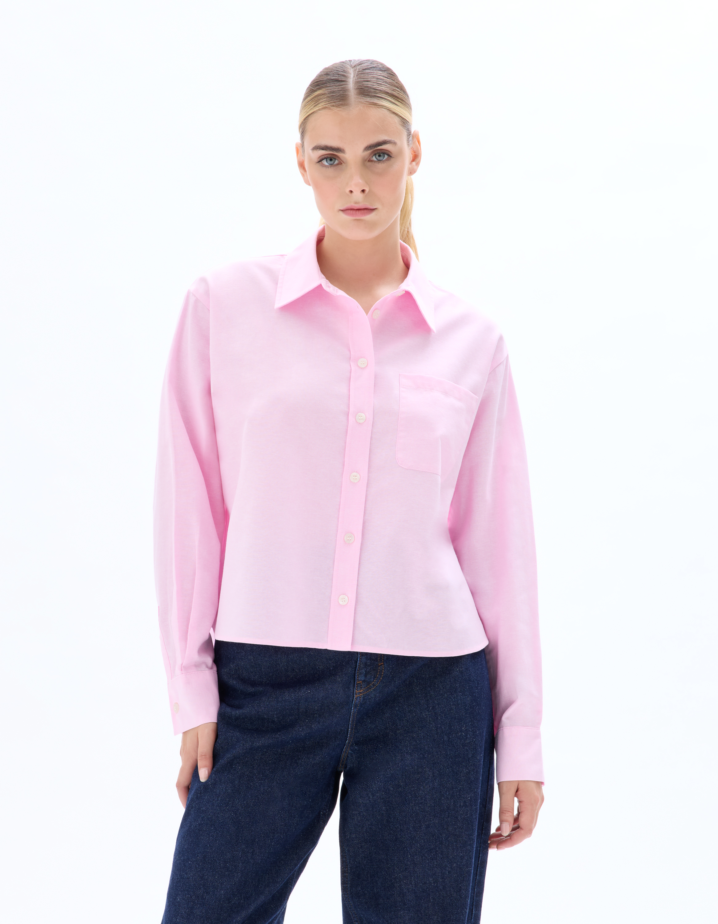 Chemise oxford courte - rose - celio - Modalova