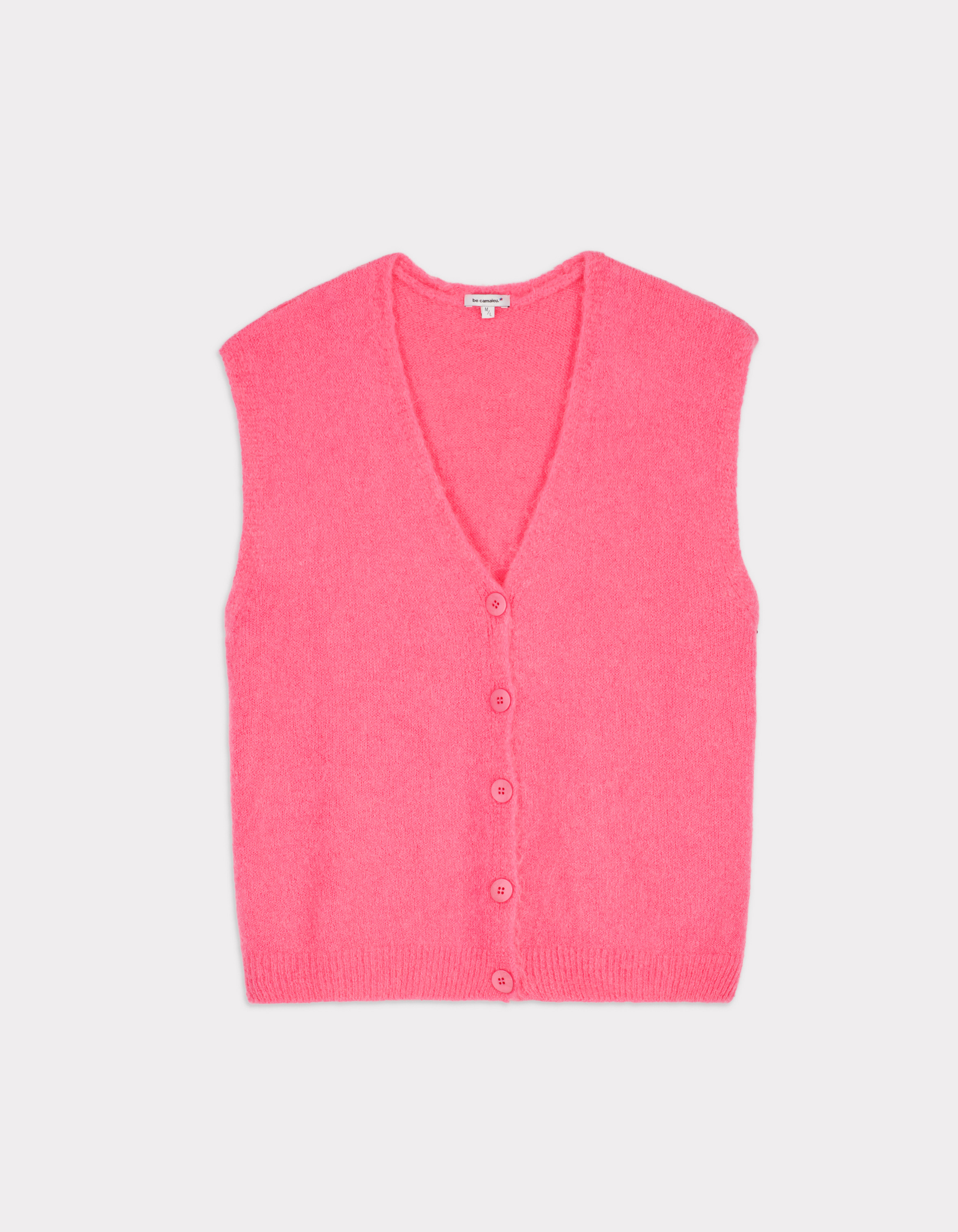 Gilet sans manches boutonné - rose