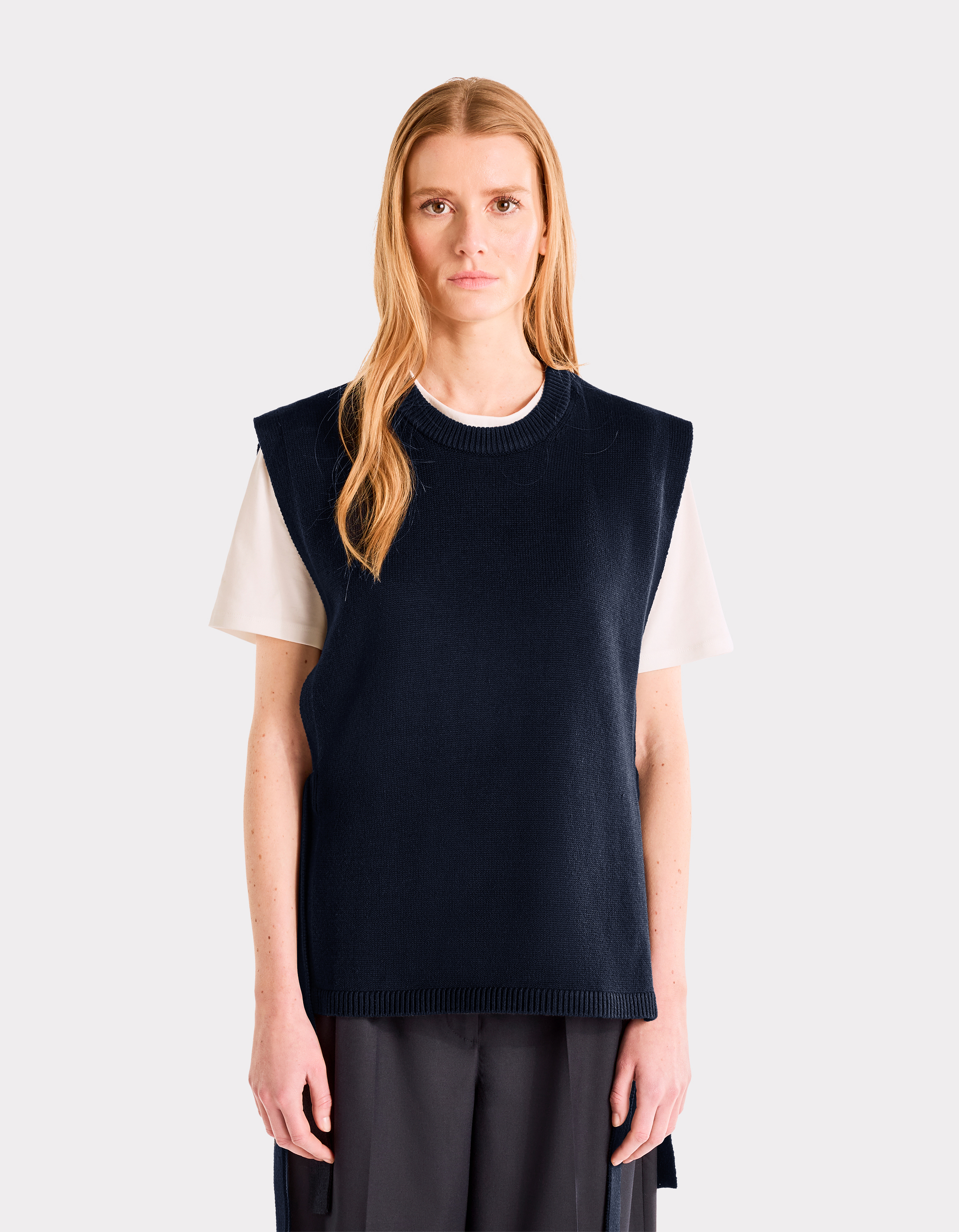 Pull sans manches noué - marine - celio - Modalova