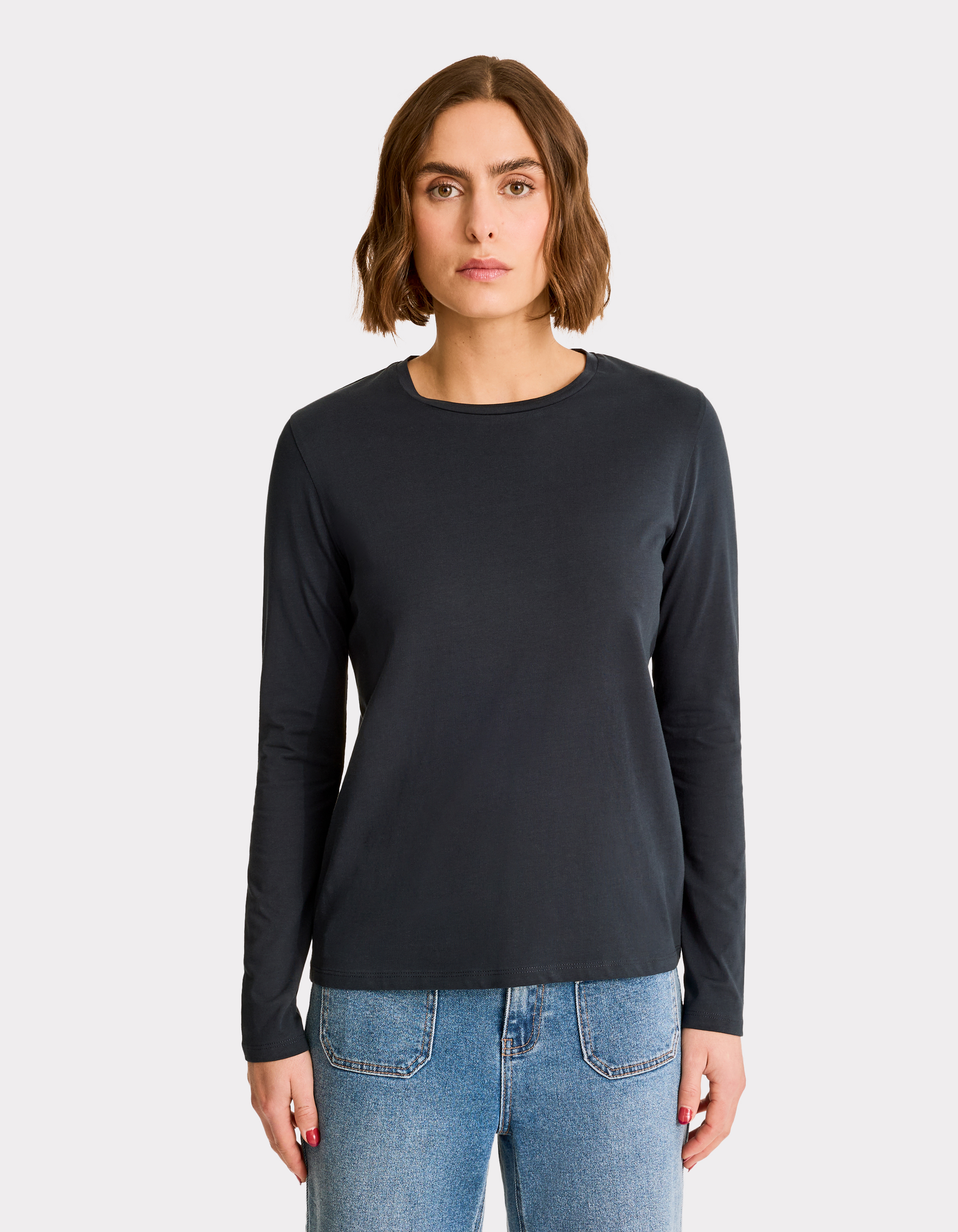 T-shirt en coton à manches longues - celio - Modalova
