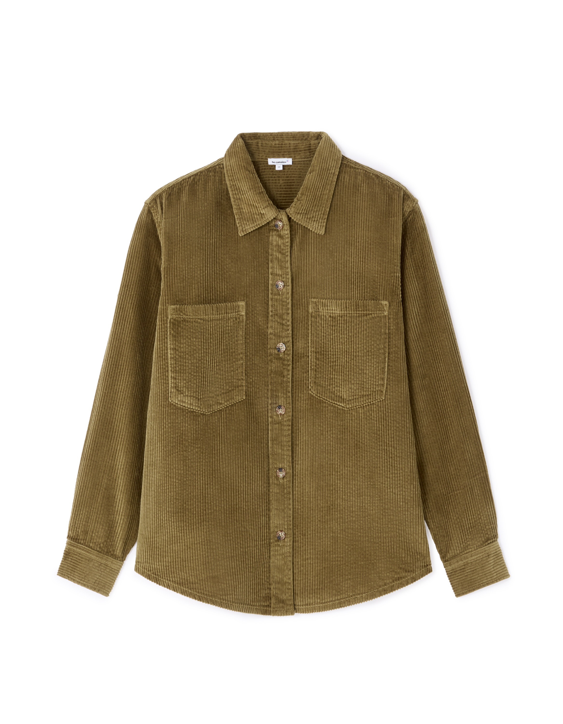 Surchemise en velours 100% coton - kaki