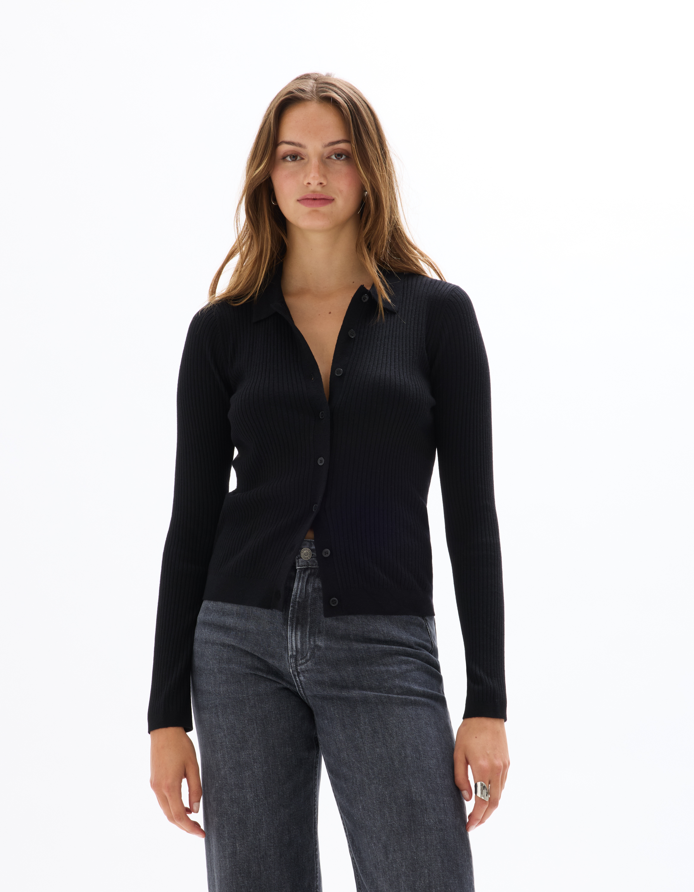 Gilet en maille côtelée - noir - celio - Modalova