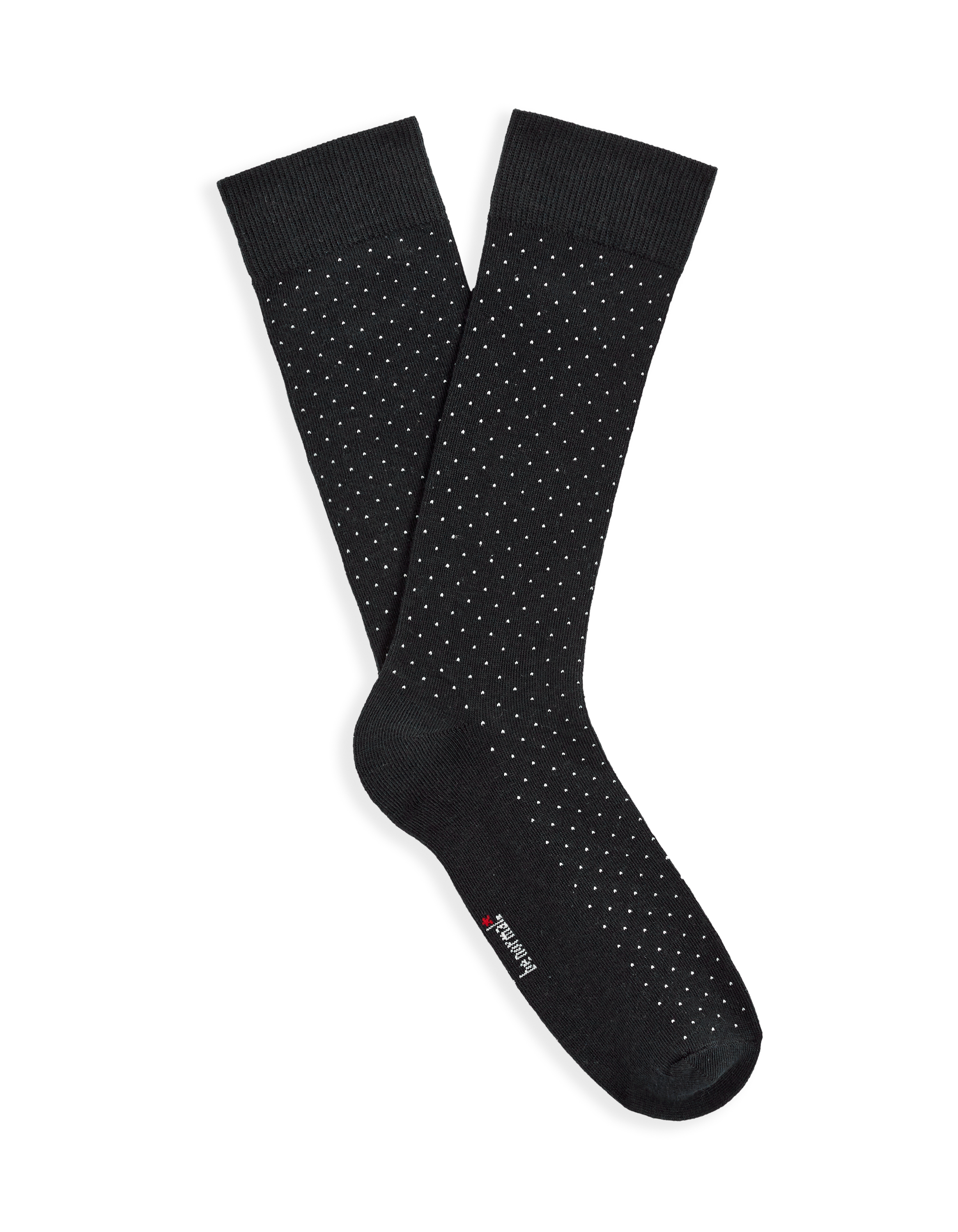 Chaussettes hautes à pois - noir
