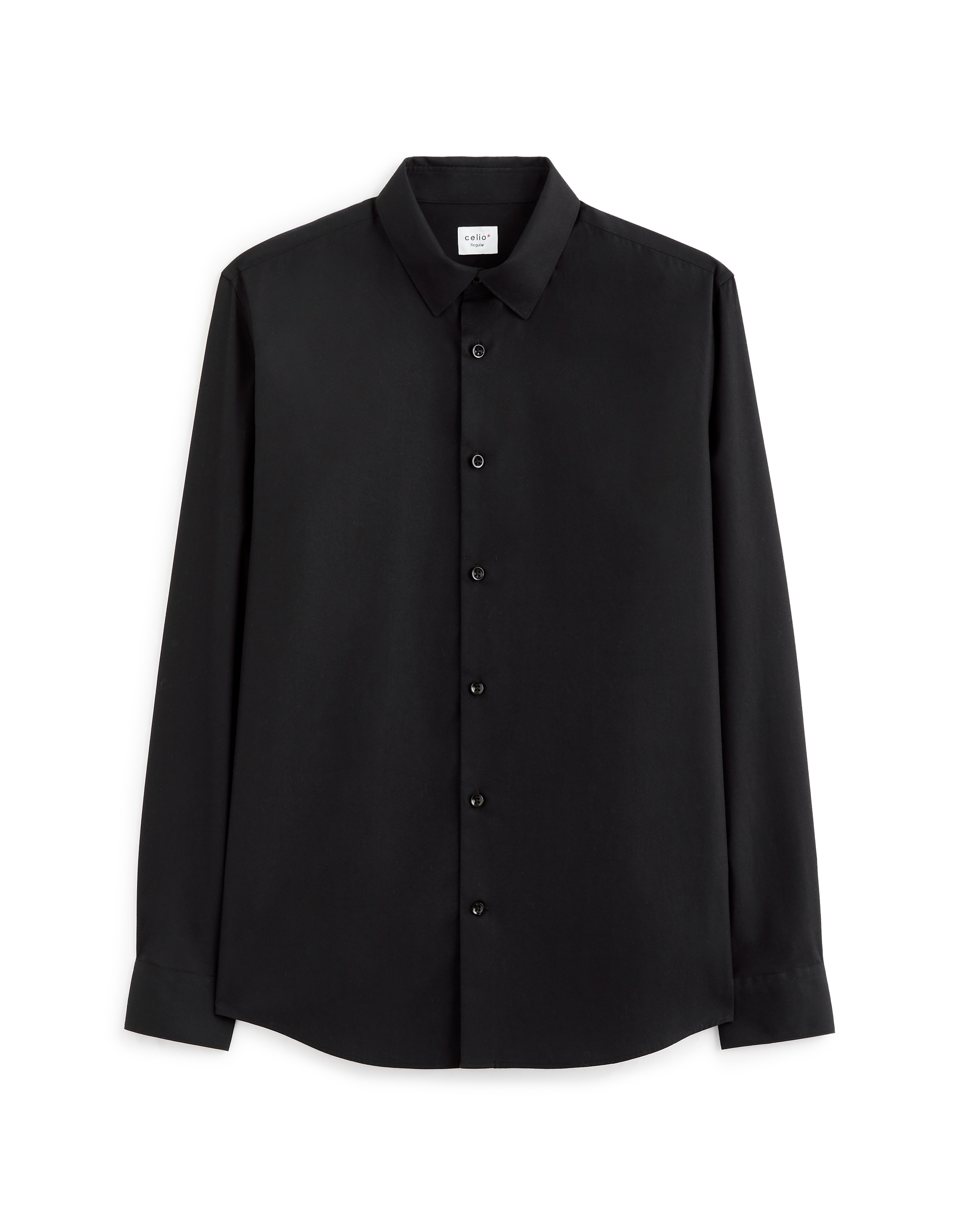 Chemise regular en coton - noir