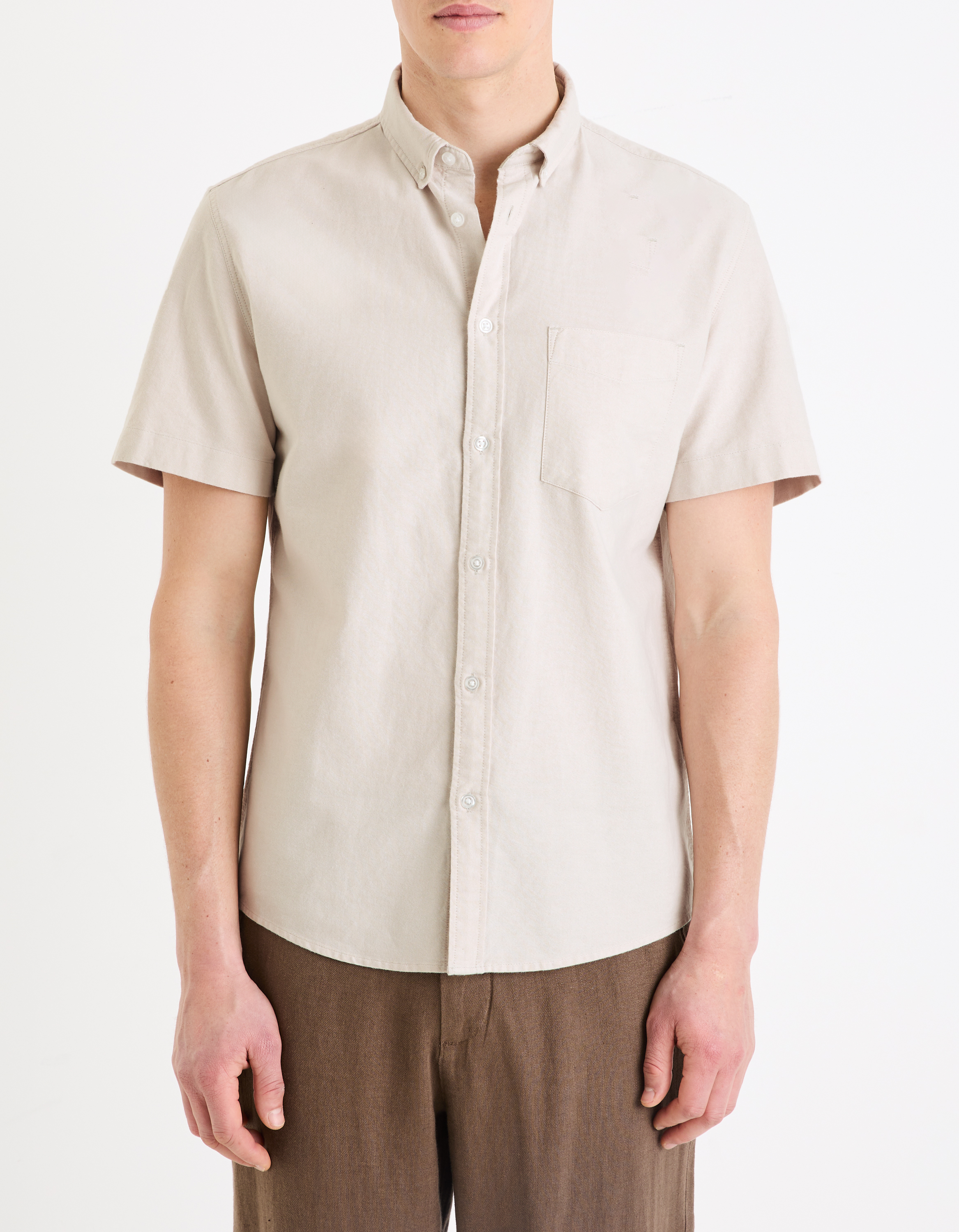 Chemisette regular en coton oxford - camaieu - Modalova