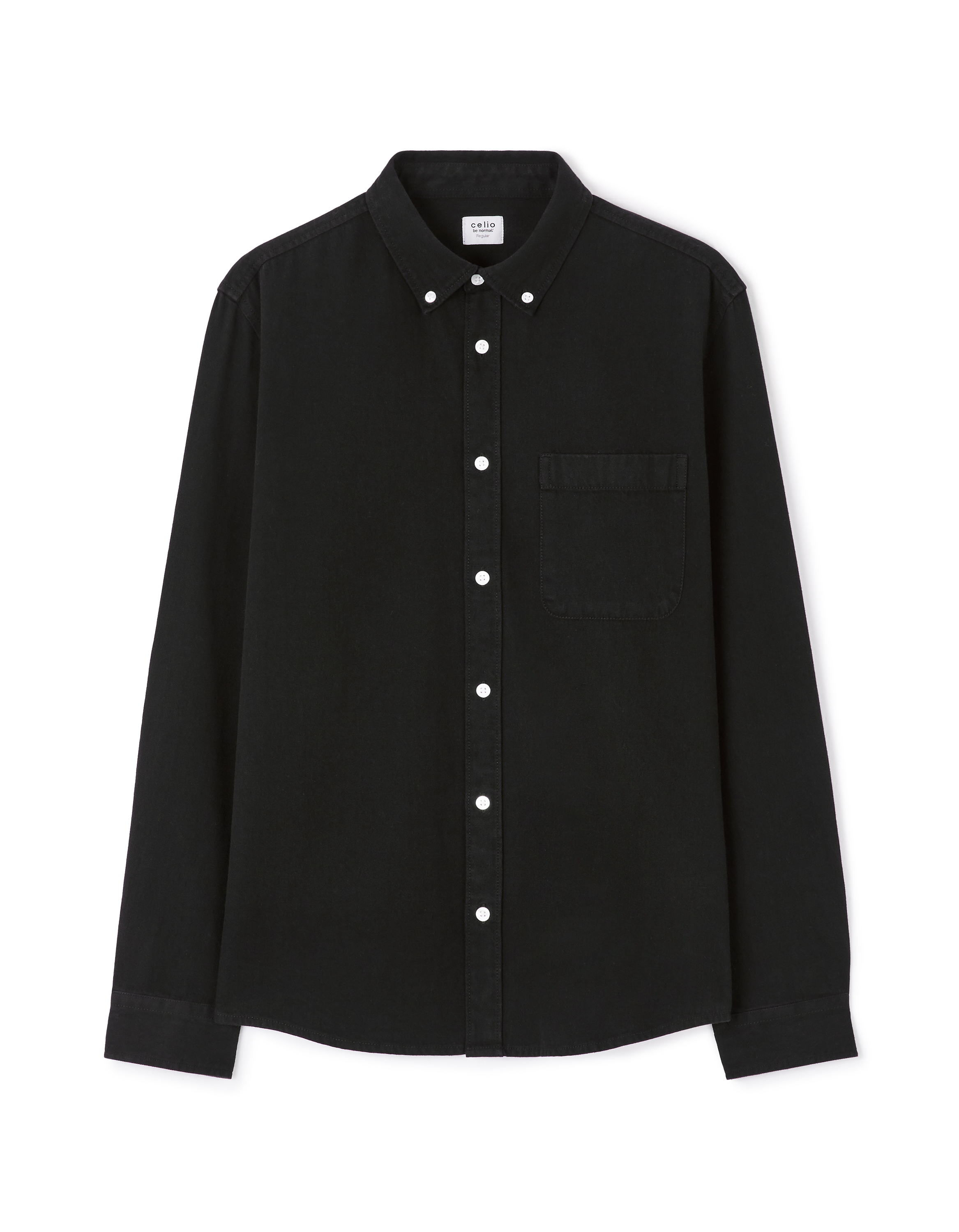Chemise regular en jean 100% coton - noir
