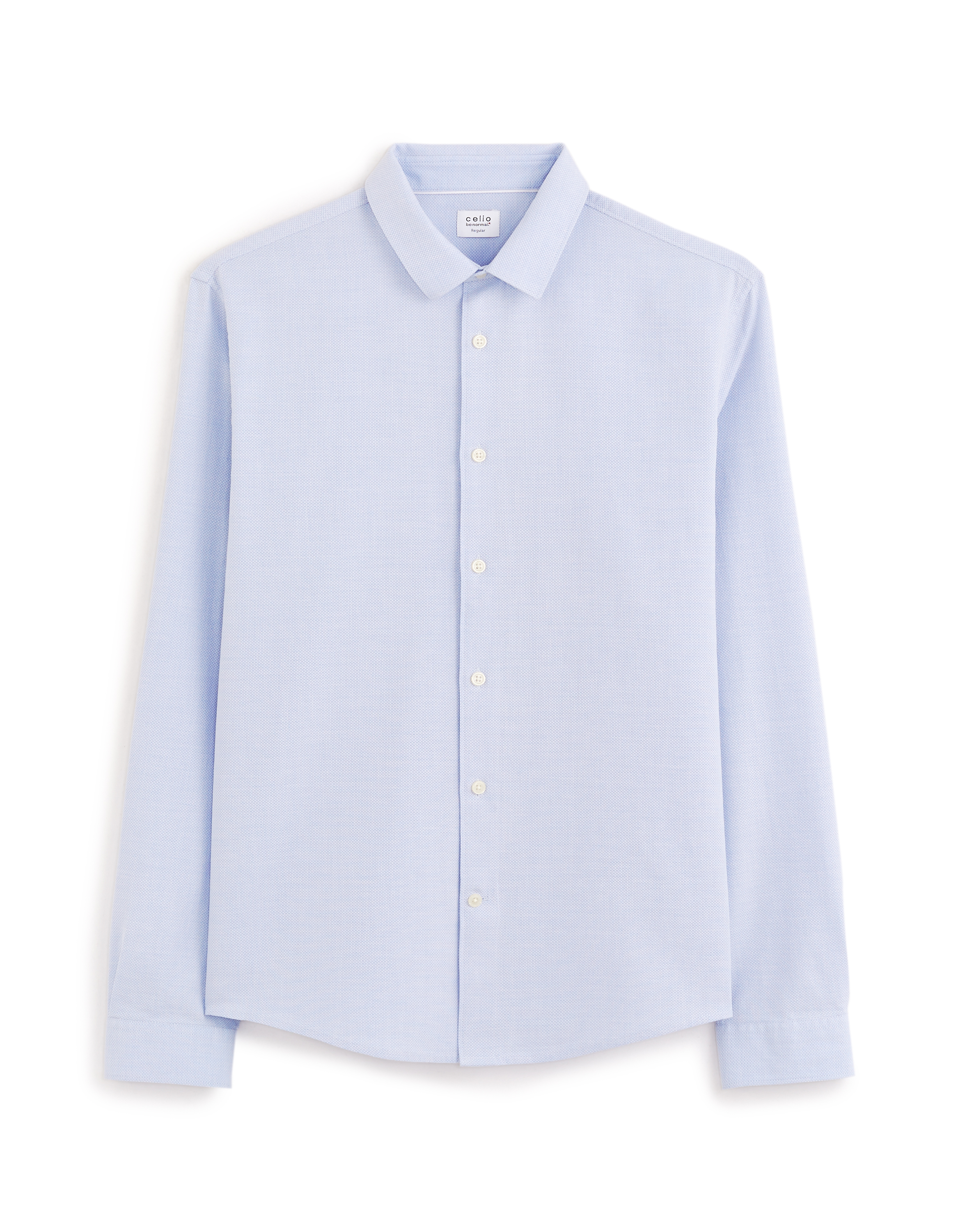 Chemise regular nid d'abeille coton - bleu