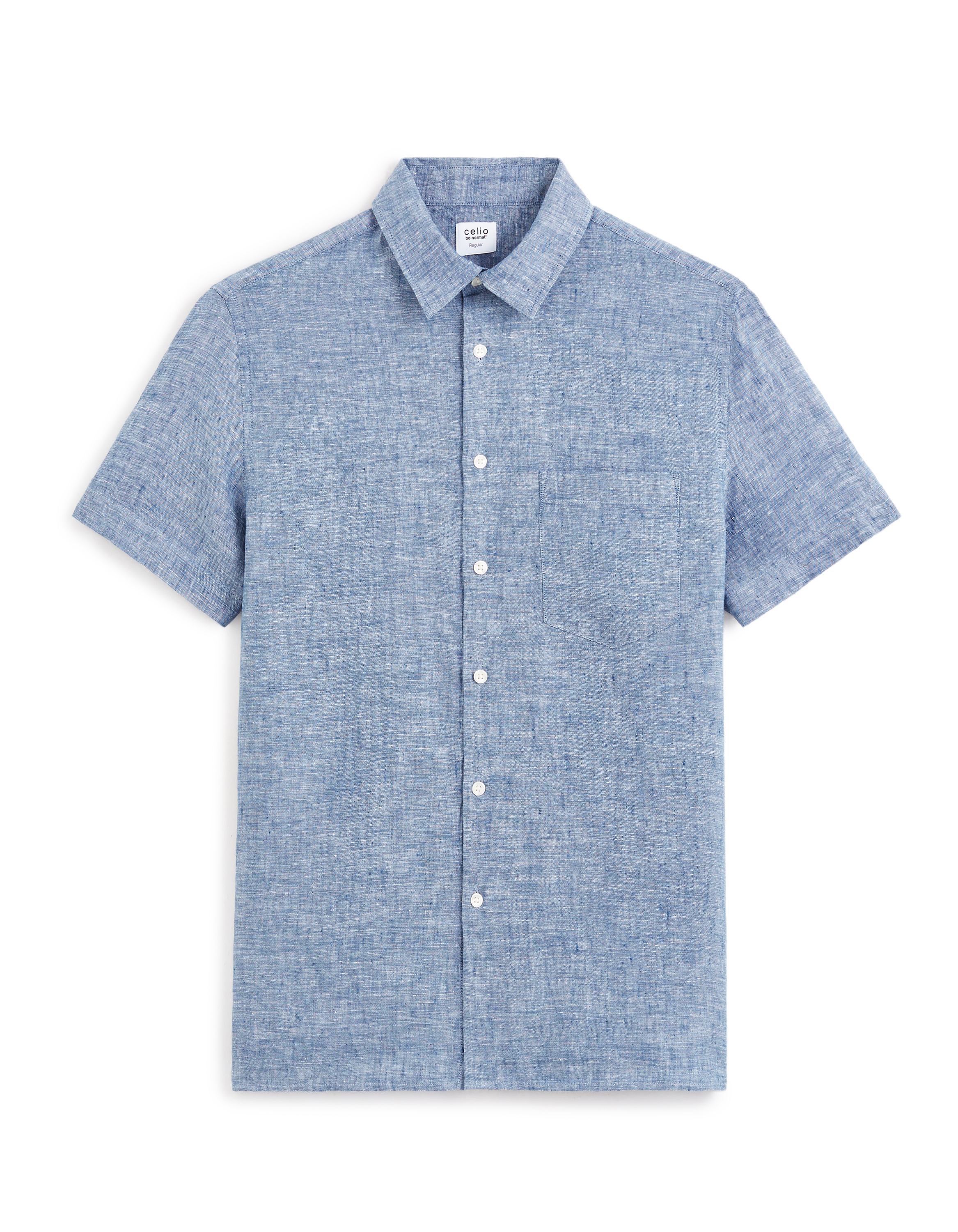Chemisette regular 100% lin - chambray