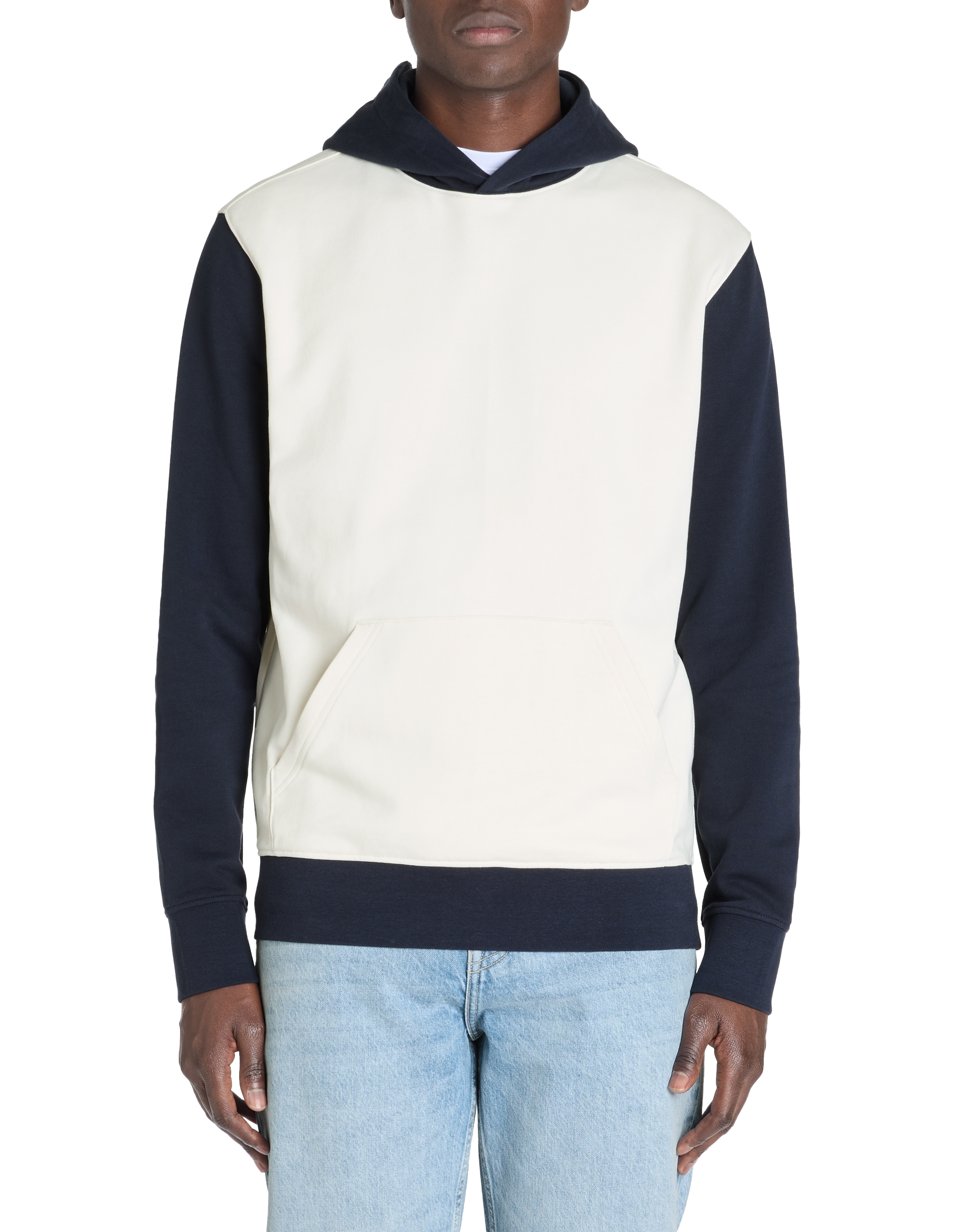 Sweat regular capuche 100% coton - marine - camaieu - Modalova