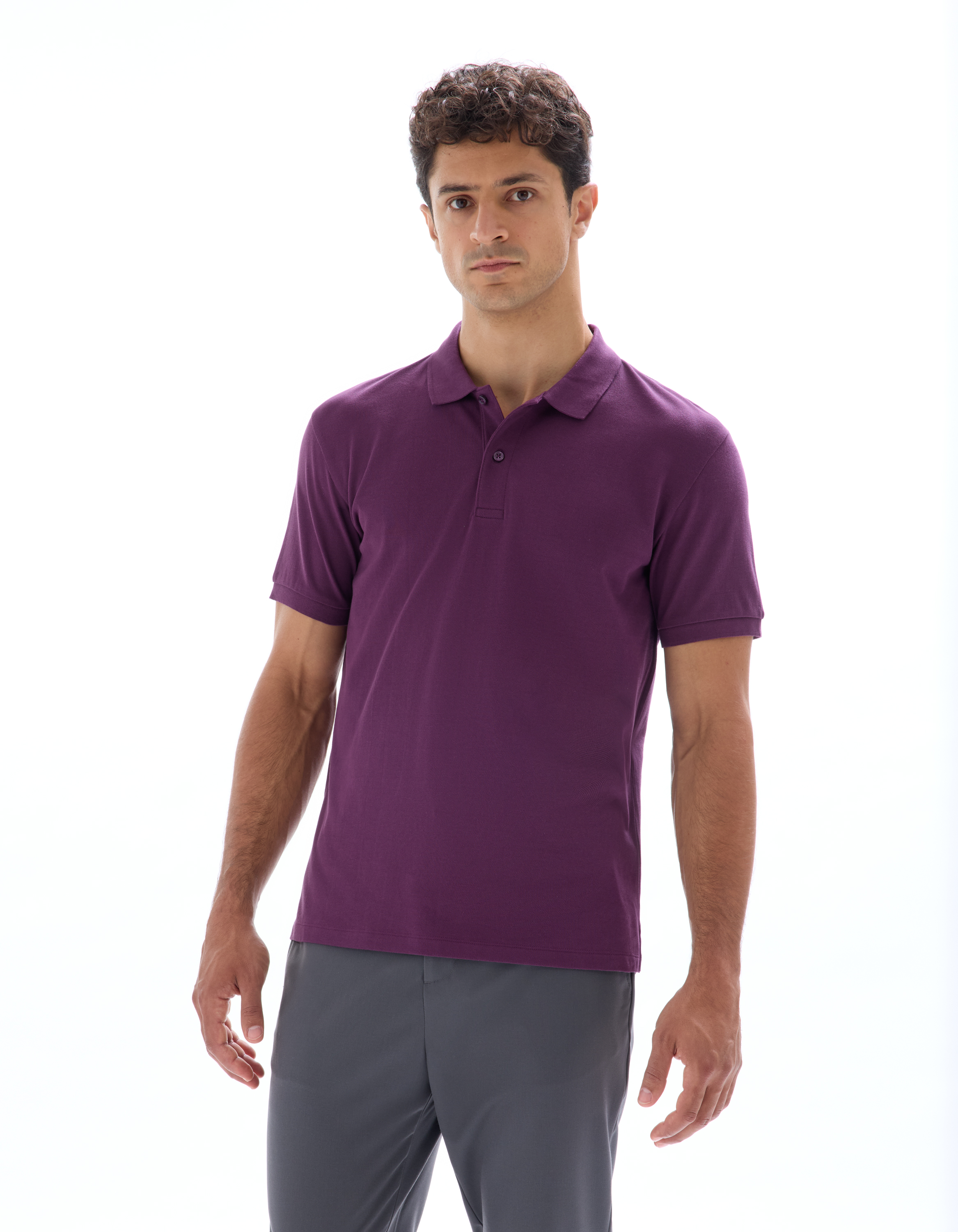 Polo piqué regular 100% coton - violet - camaieu - Modalova