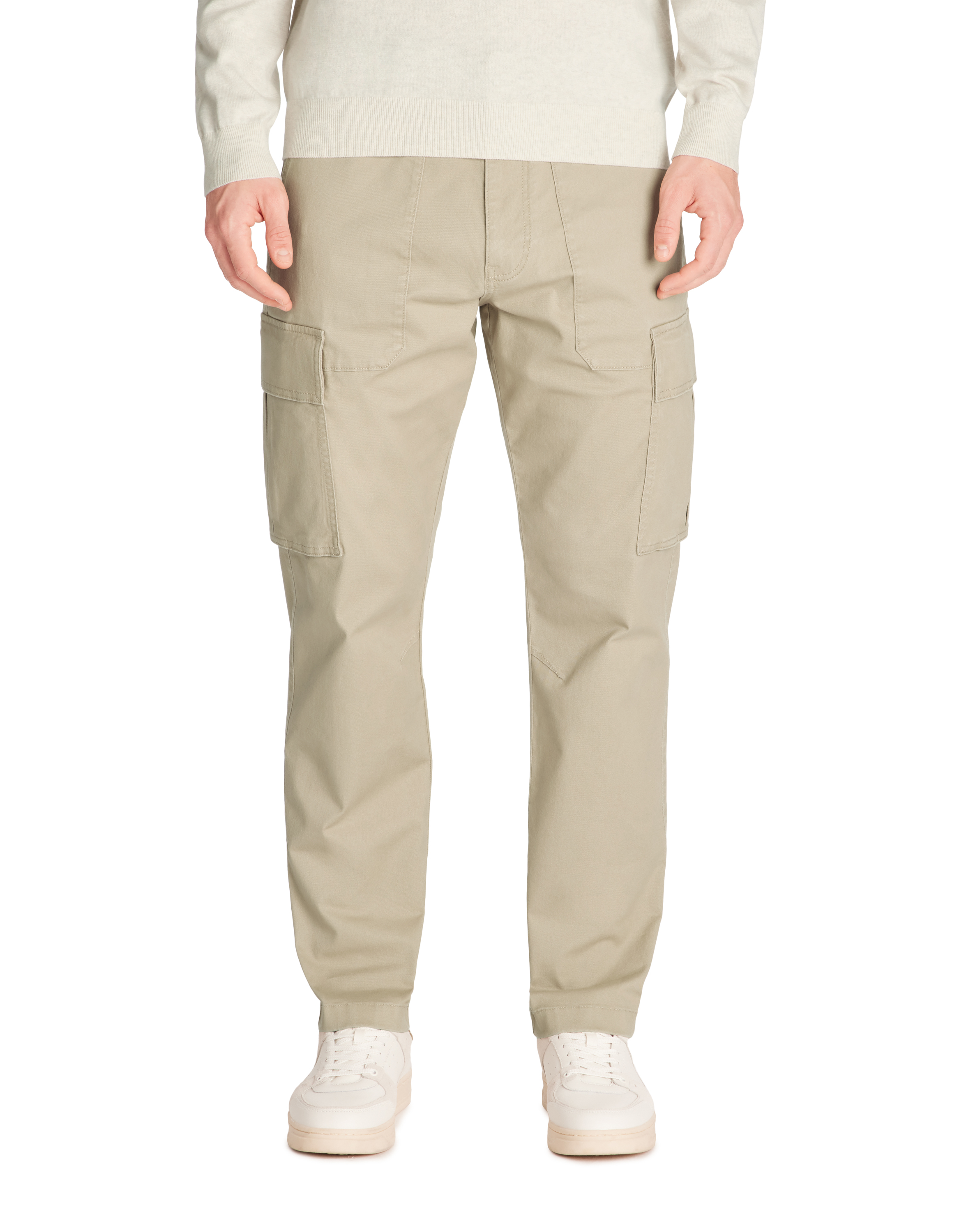 Pantalon cargo straight en coton stretch - camaieu - Modalova