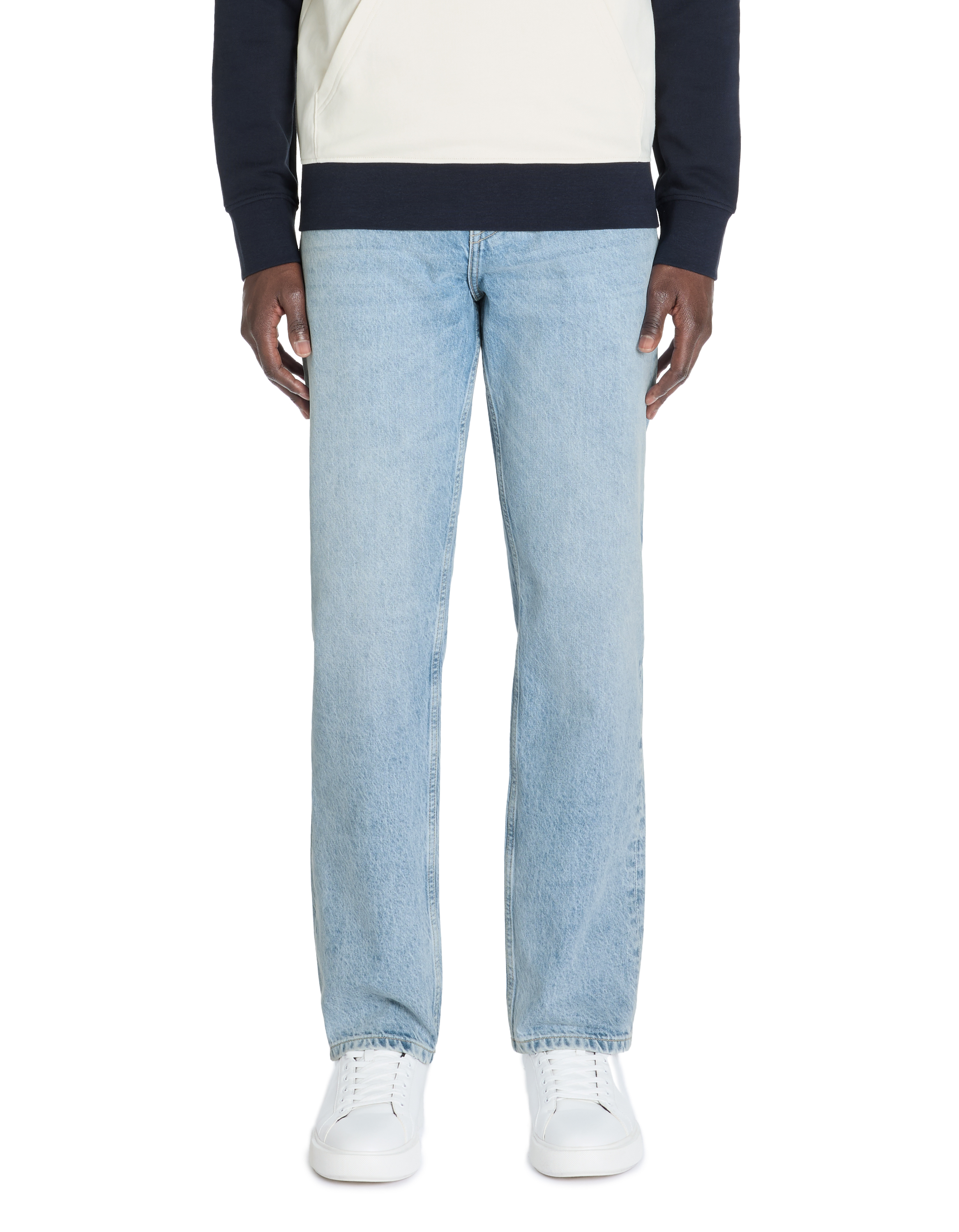 Jean loose 100% coton - bleu clair - camaieu - Modalova