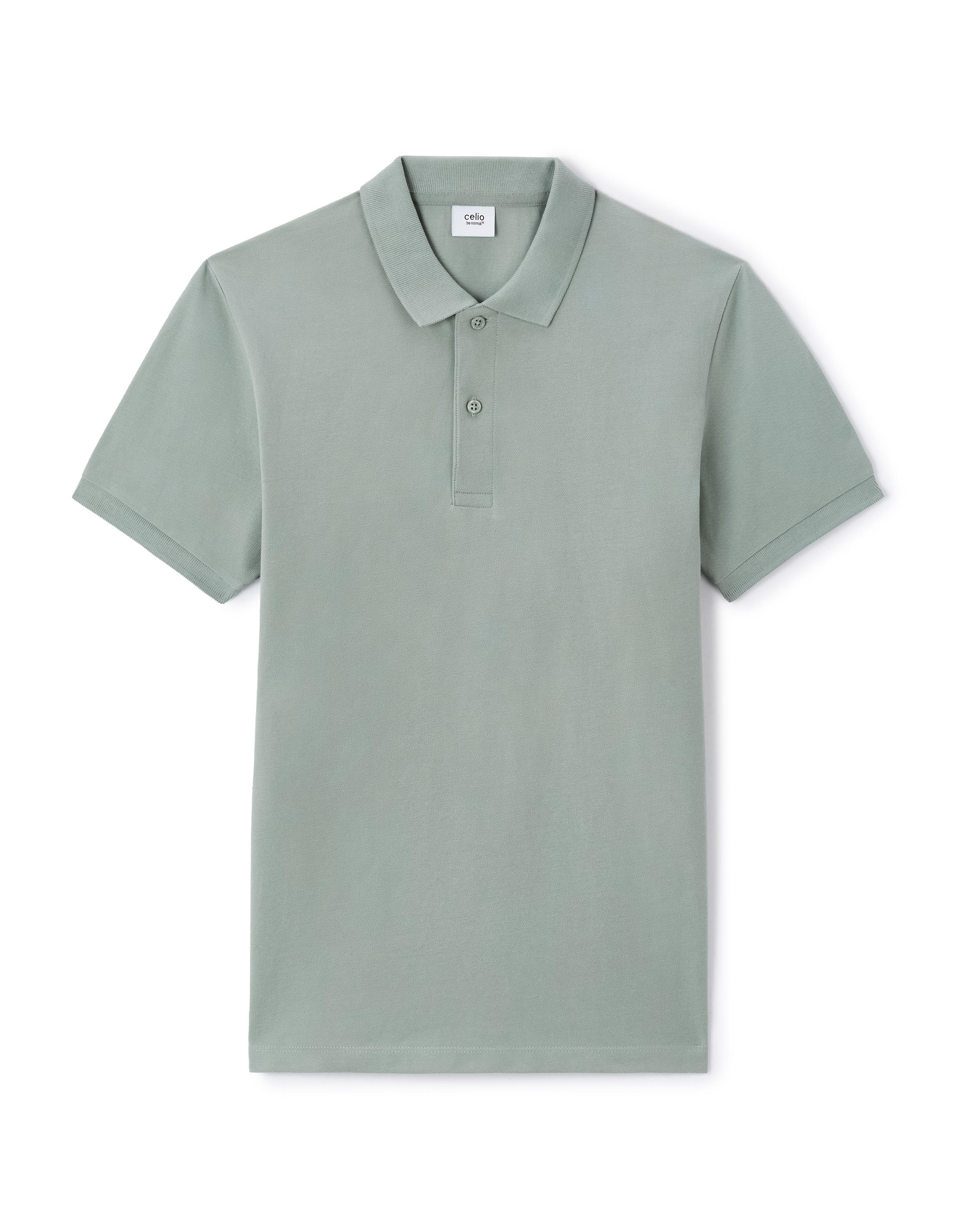 Polo piqué straight 100% coton - gris vert