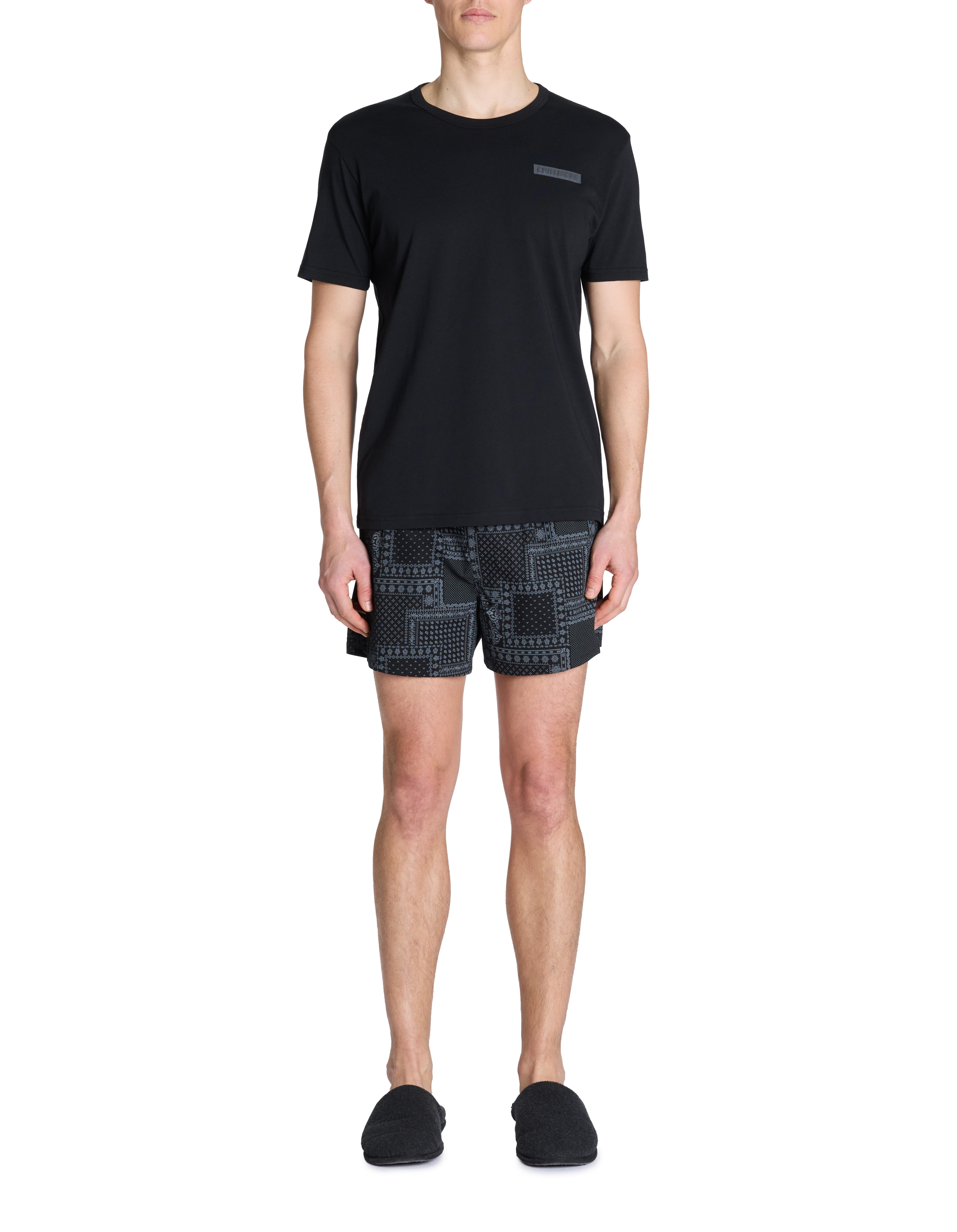 Pyjama caleçon 100% coton - noir - camaieu - Modalova