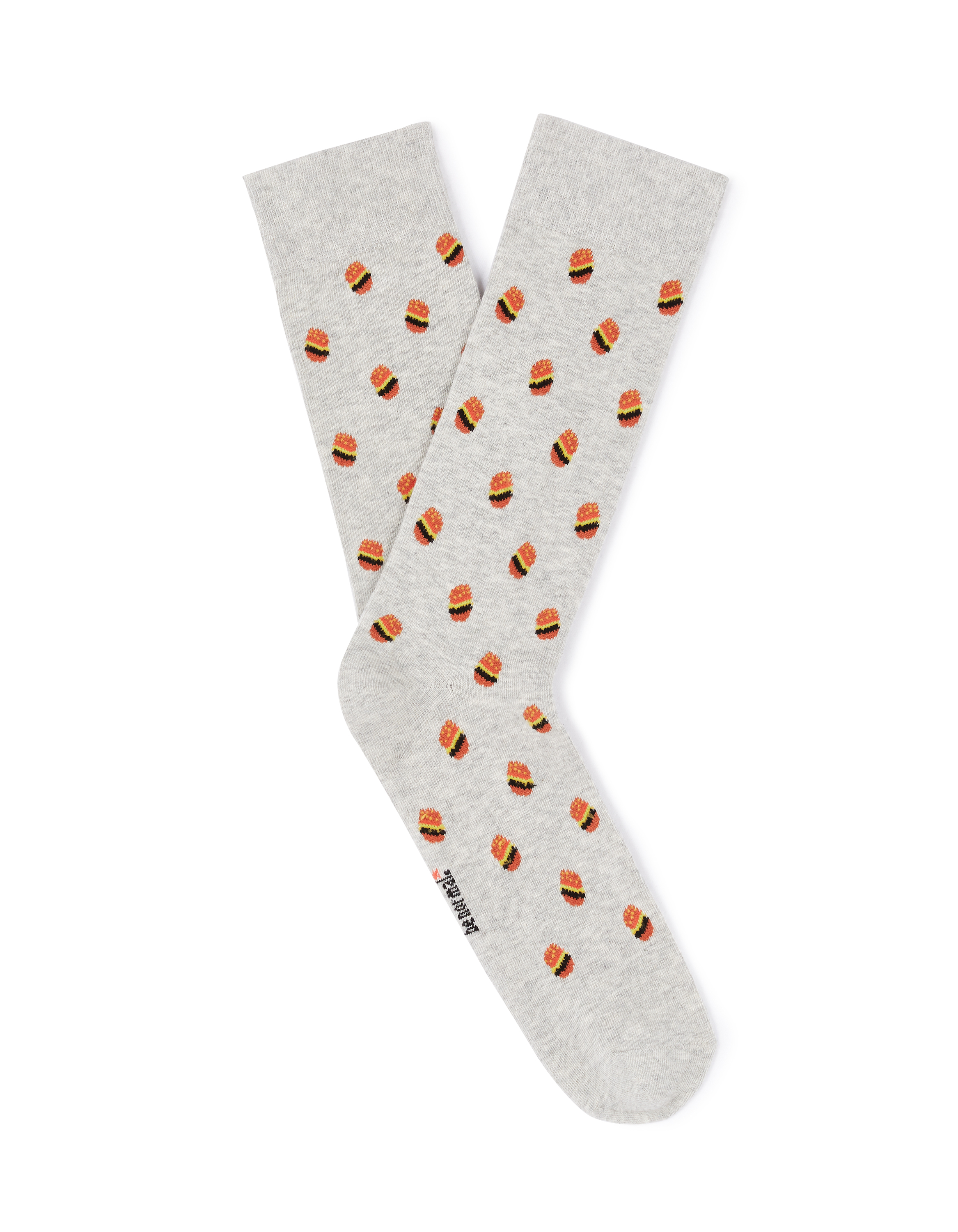 Chaussettes hautes sport en 100% coton stretch - gris chine