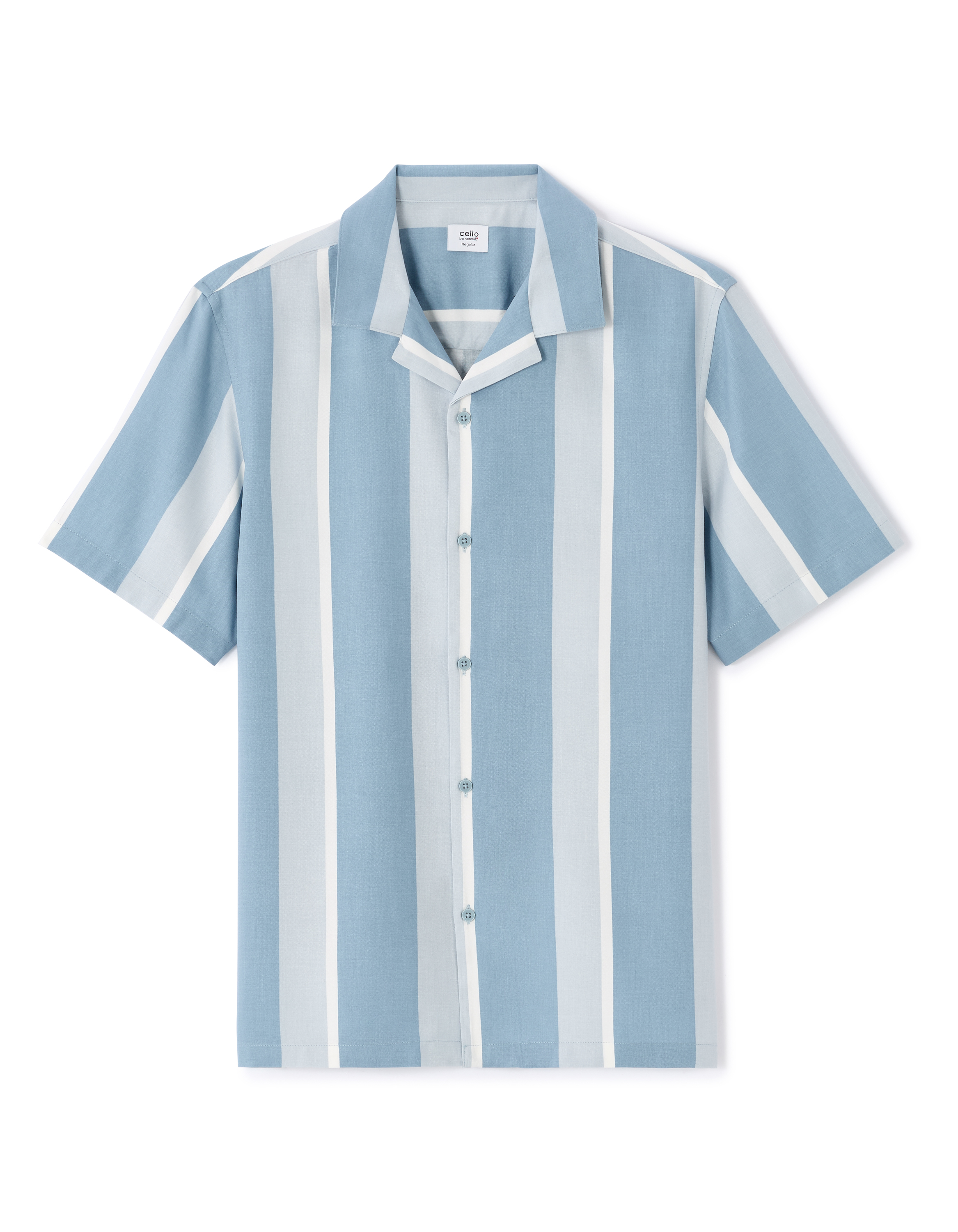 Chemisette regular imprimée 100% viscose - bleu