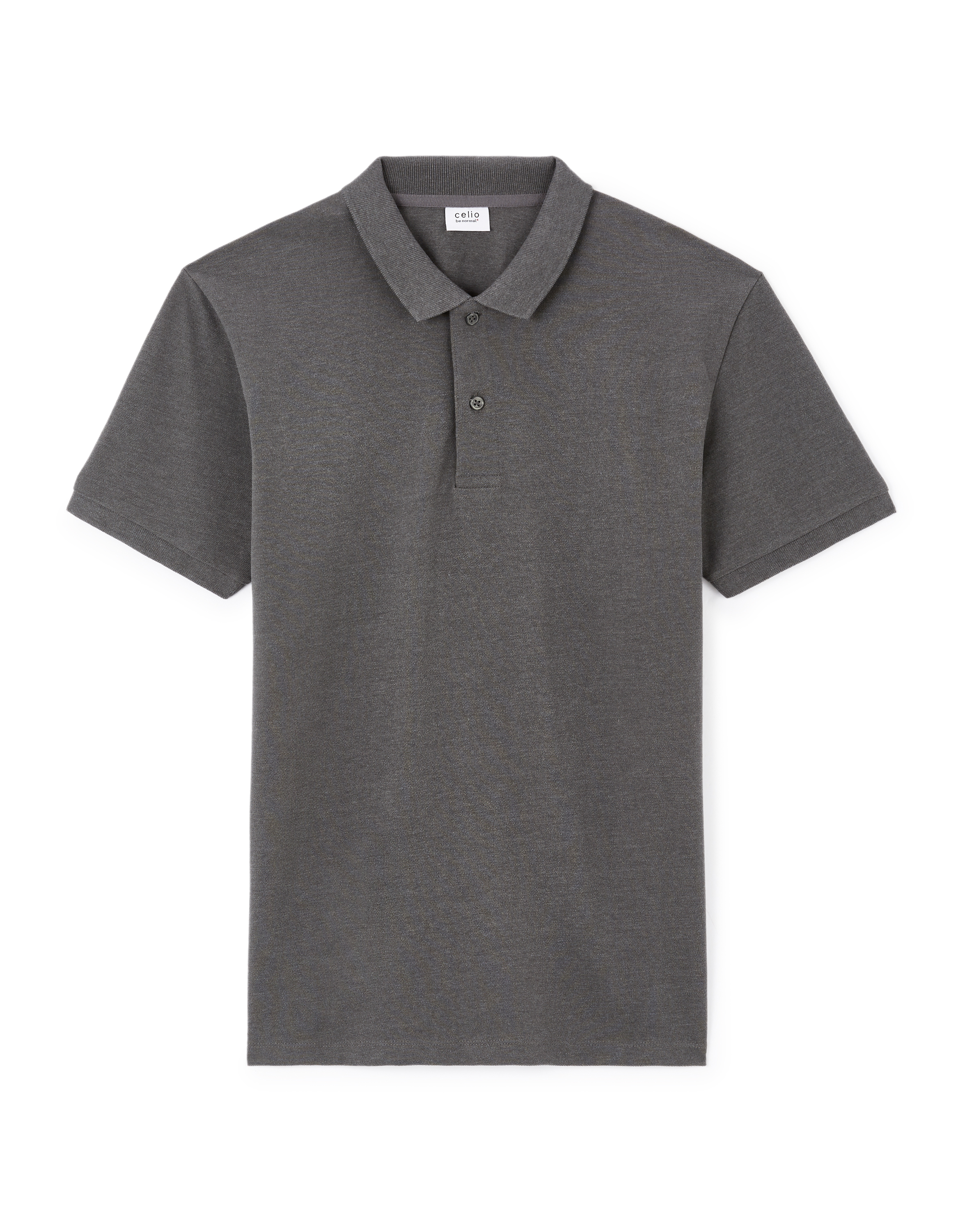Polo piqué straight coton mélangé - anthracite
