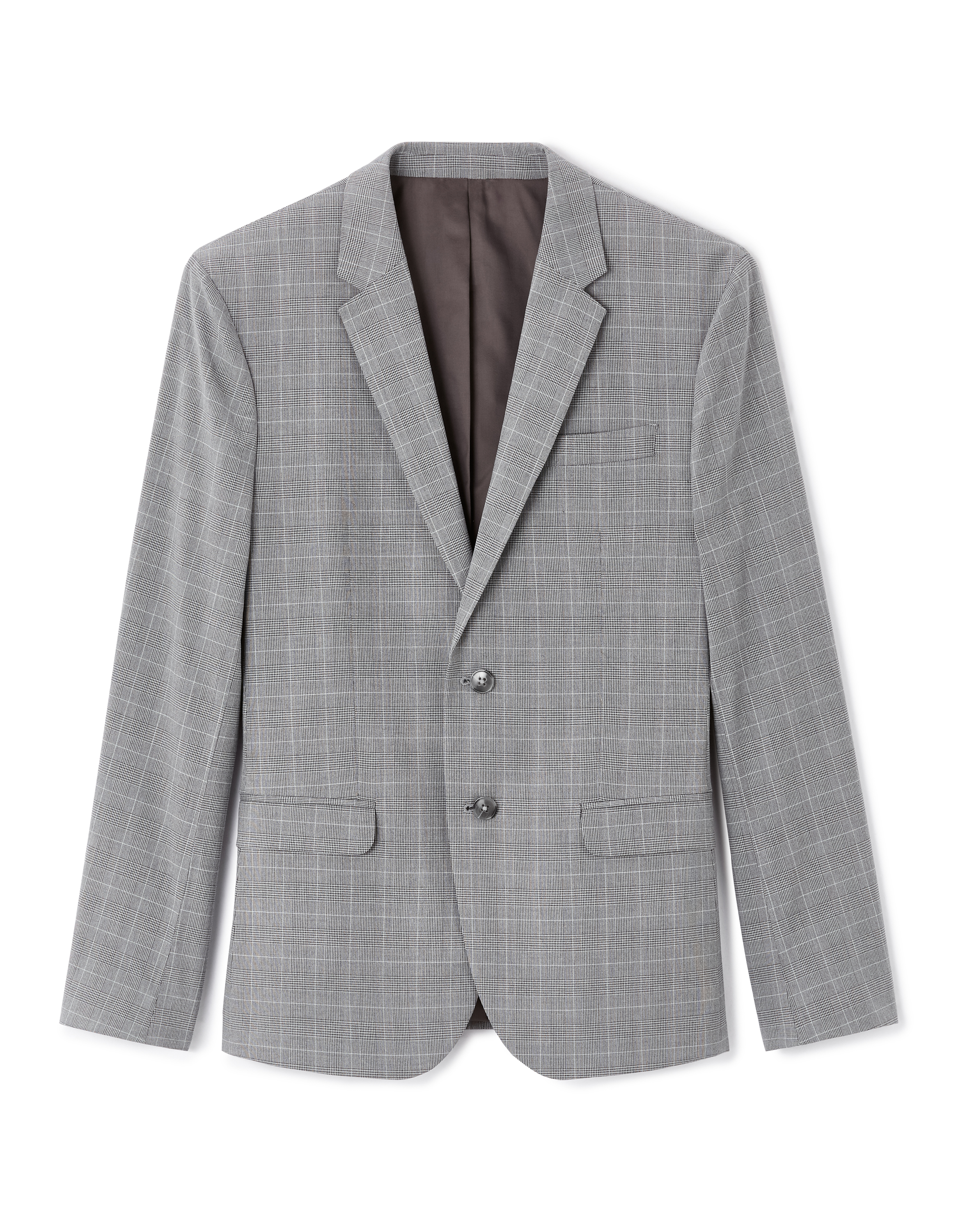 Veste de costume slim stretch à carreaux - gris