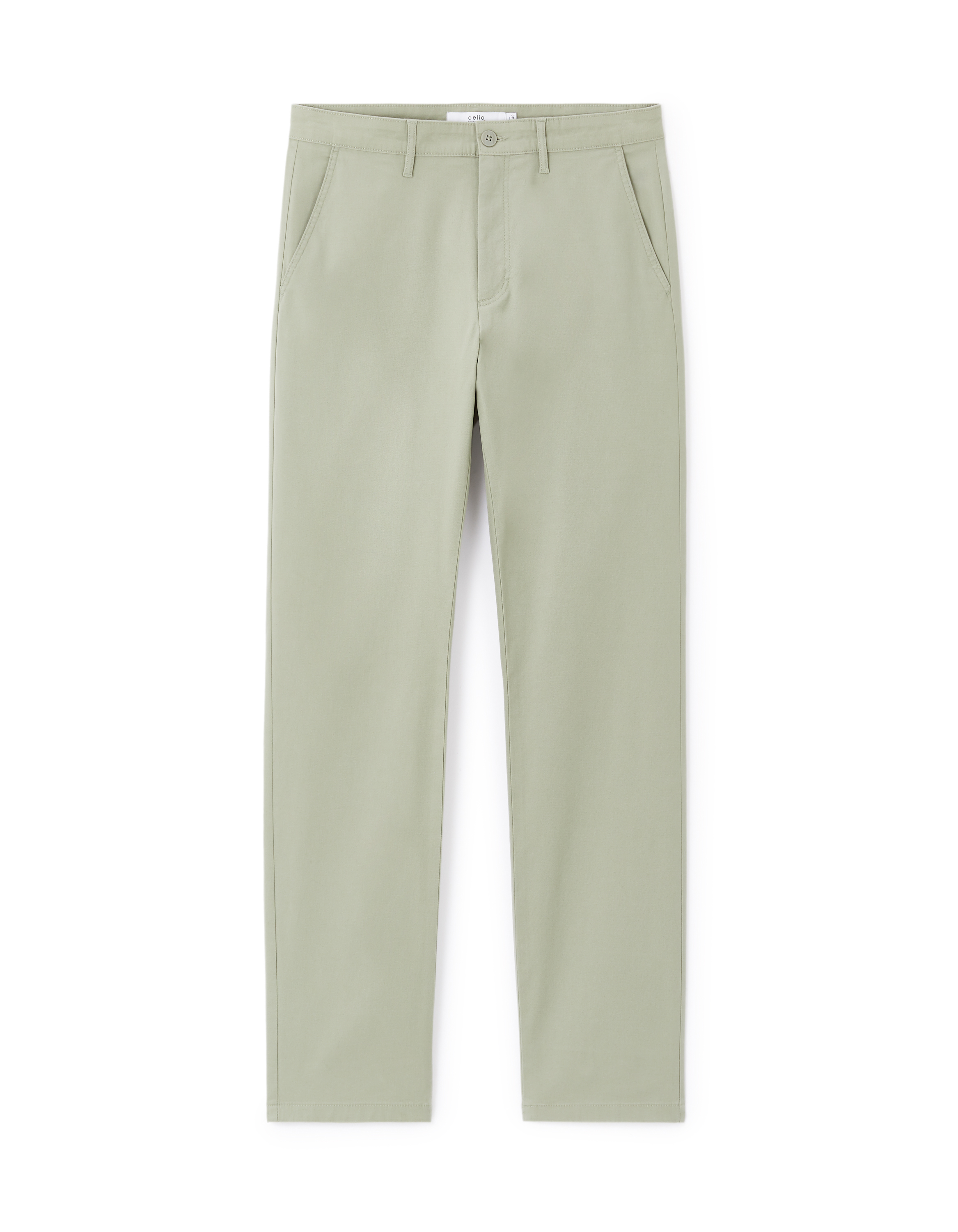 Pantalon chino straight en coton stretch - vert