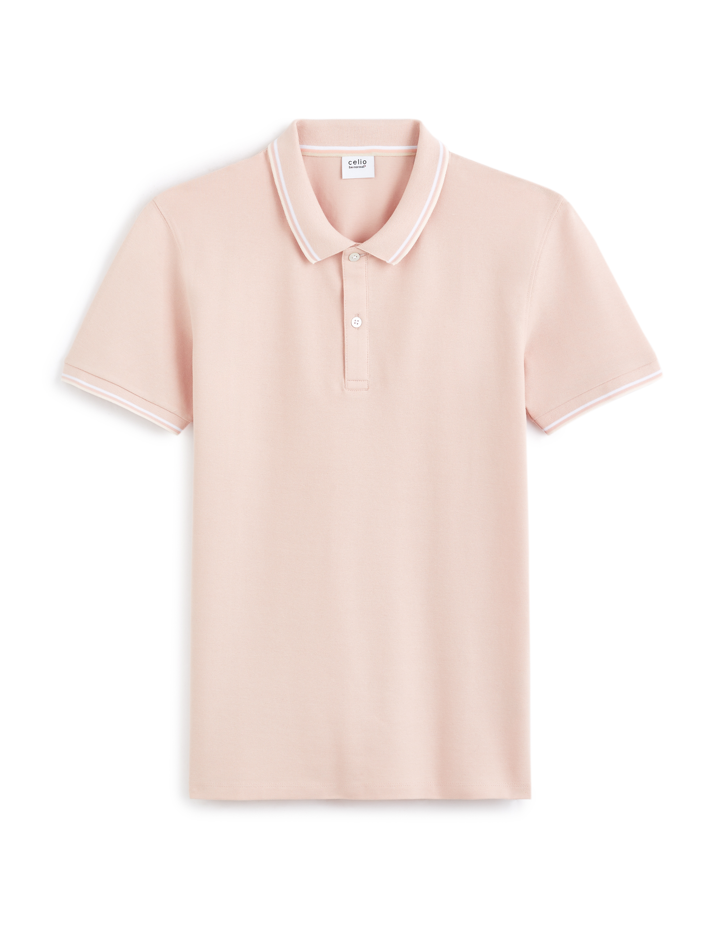 Polo piqué slim en coton stretch - rose clair