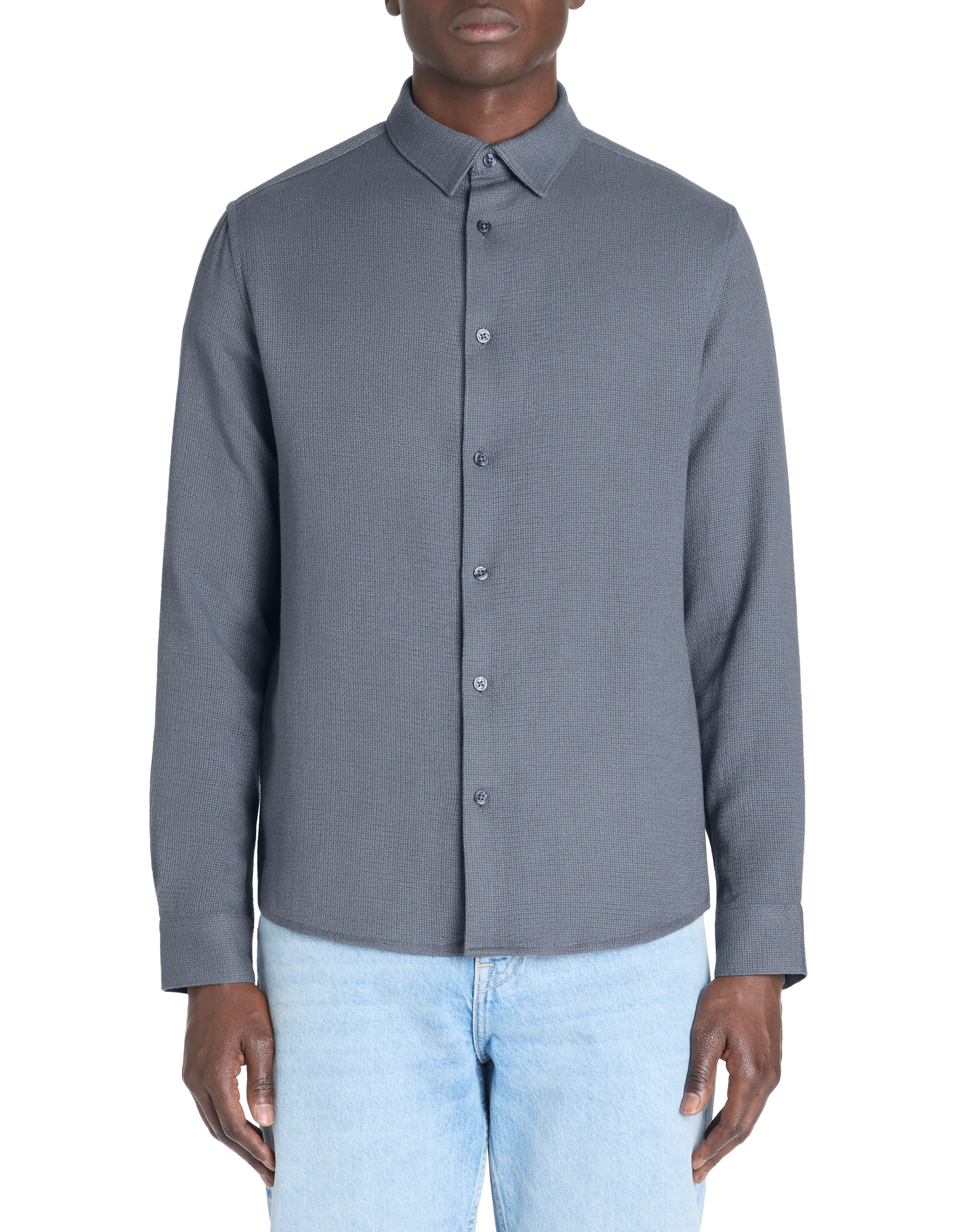 Chemise regular fil chinés slubbés 100% coton - camaieu - Modalova