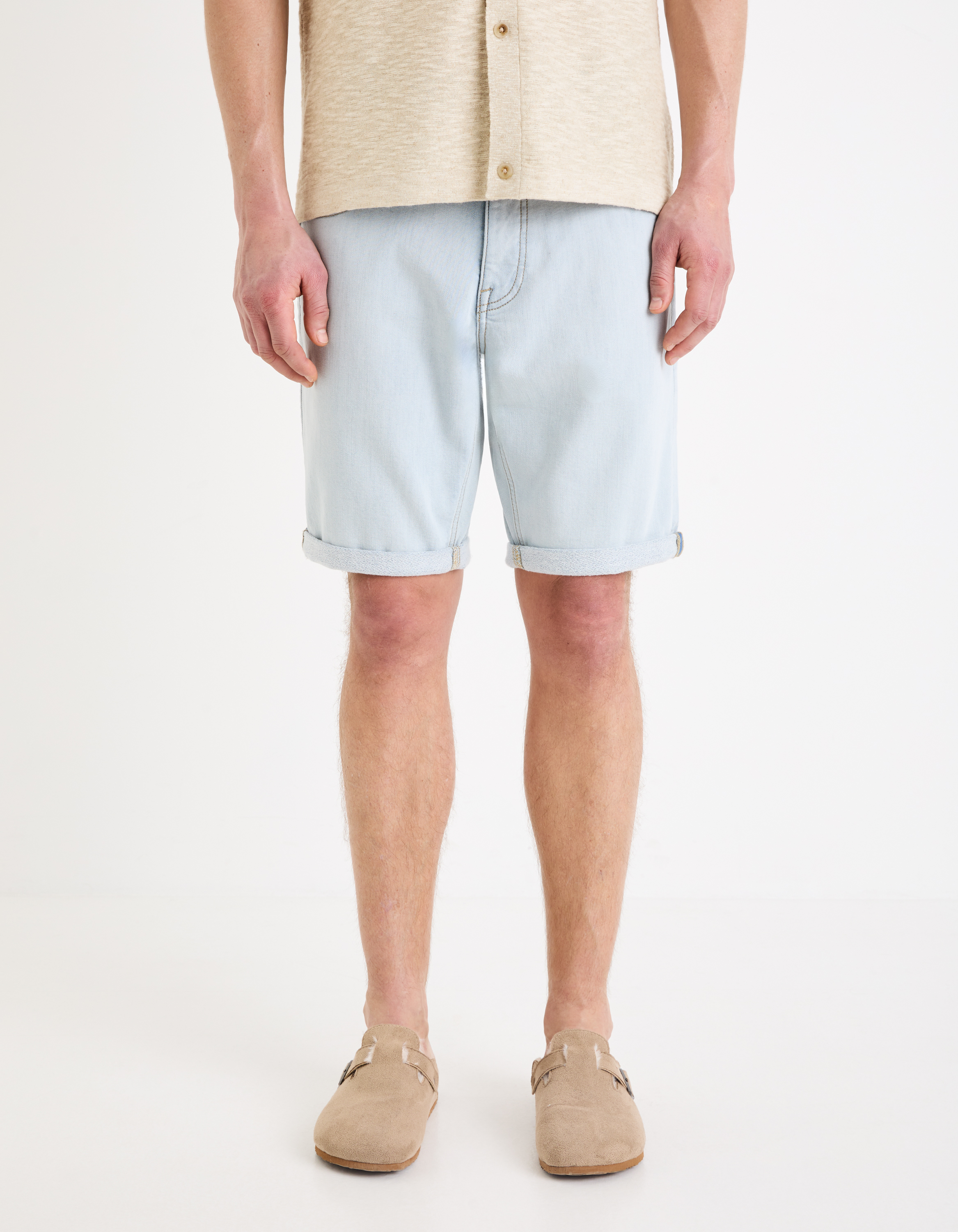 Bermuda en jean - bleu clair - camaieu - Modalova