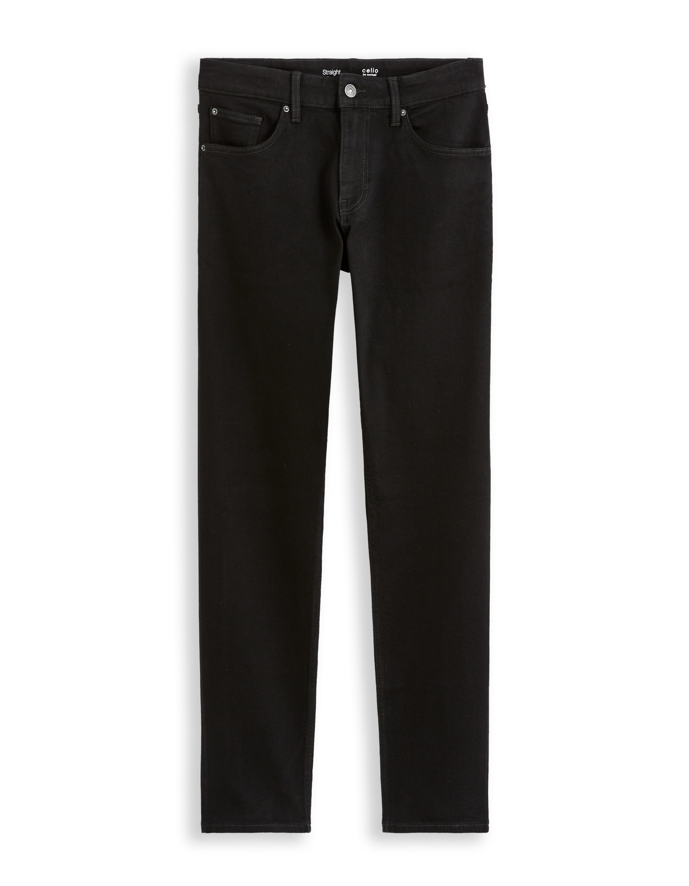 Jean C.15 straight coton stretch 3 longueurs - noir