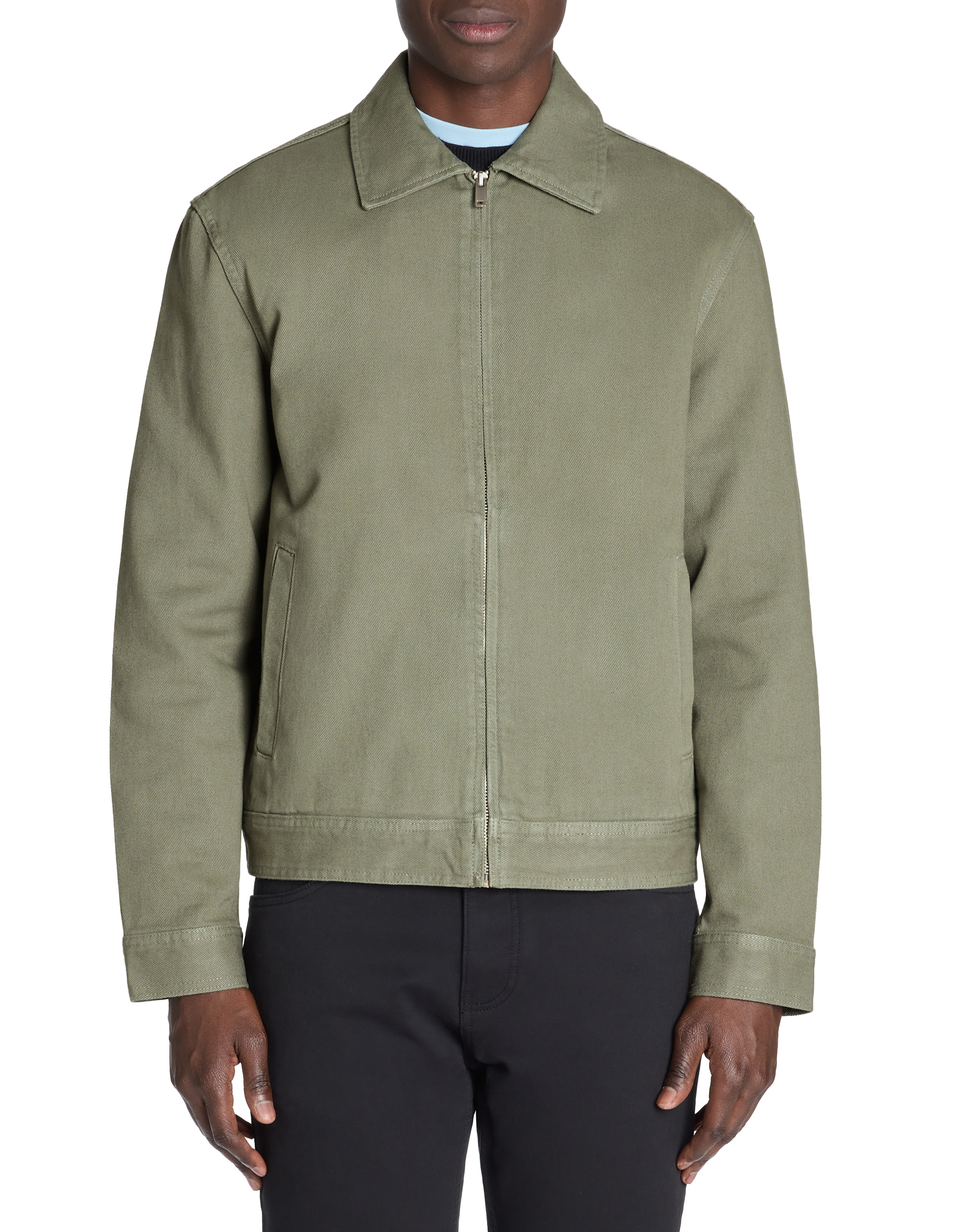 Veste col chemise - vert - camaieu - Modalova