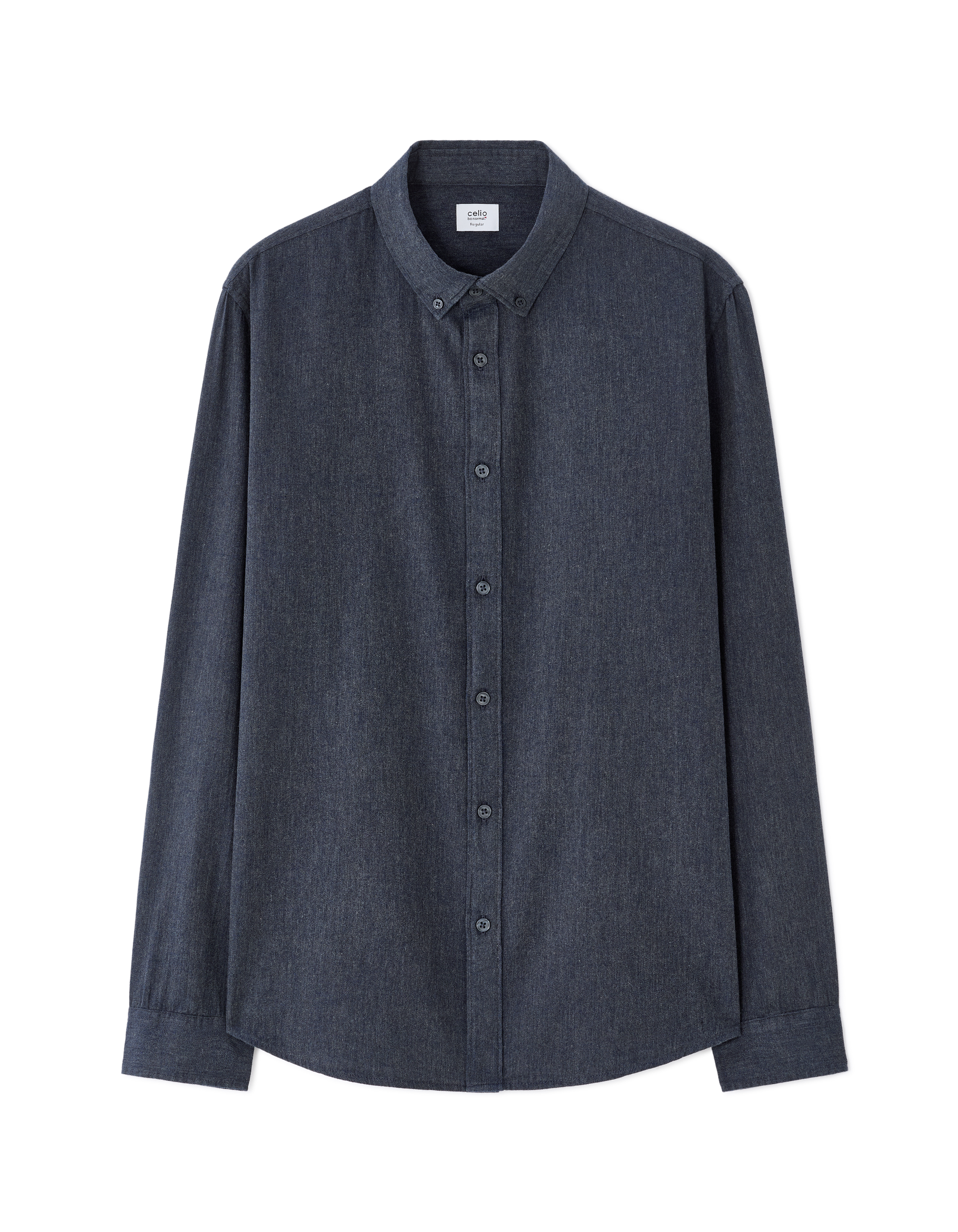 Chemise regular en flanelle - bleu