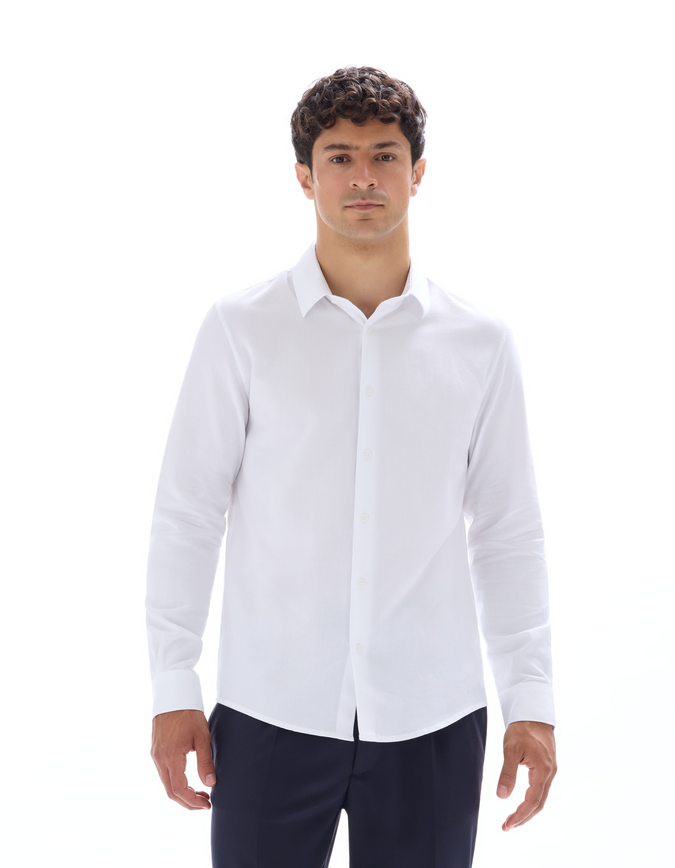 Chemise regular nid d'abeille 100% coton - camaieu - Modalova