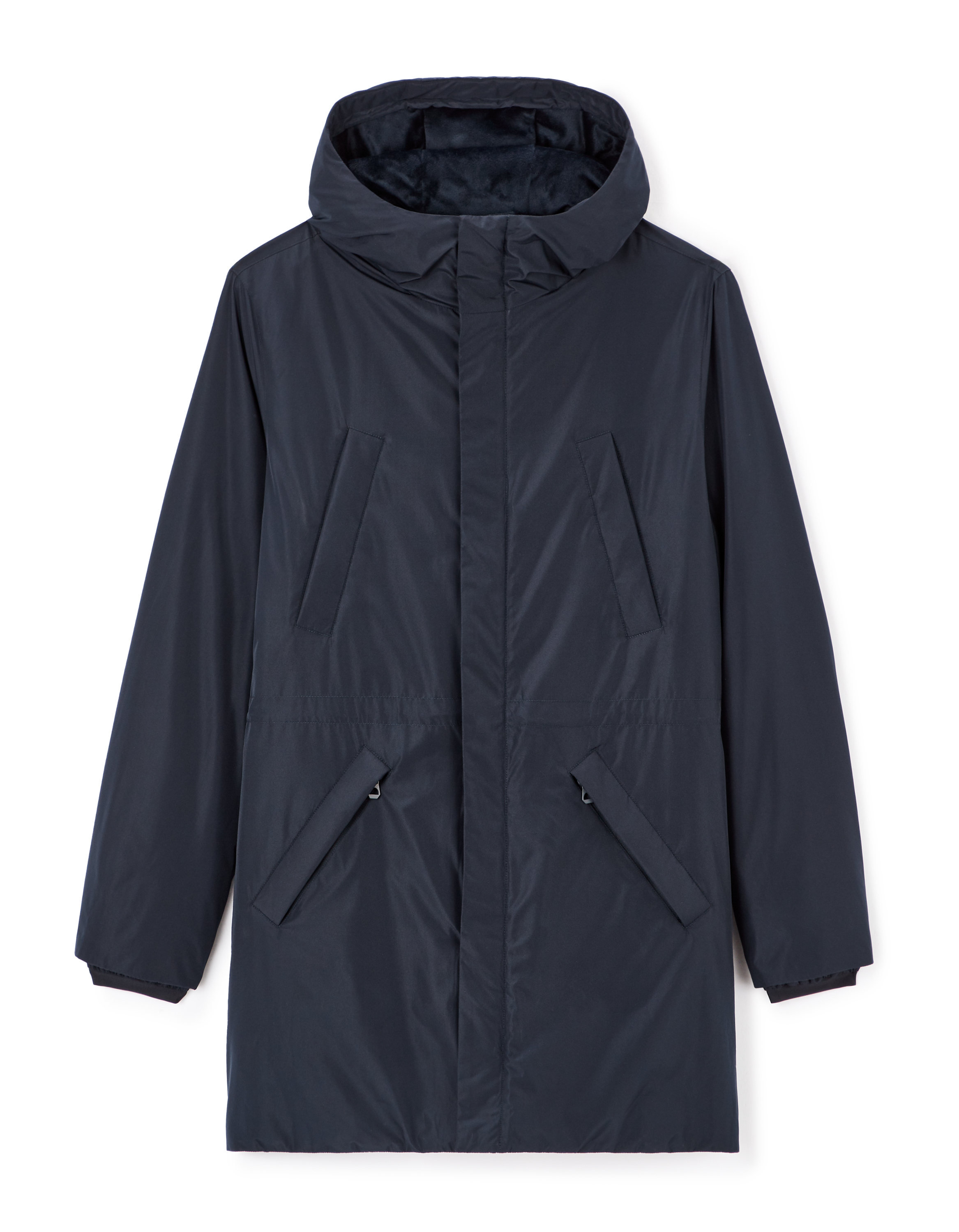 Parka longue à capuche - marine
