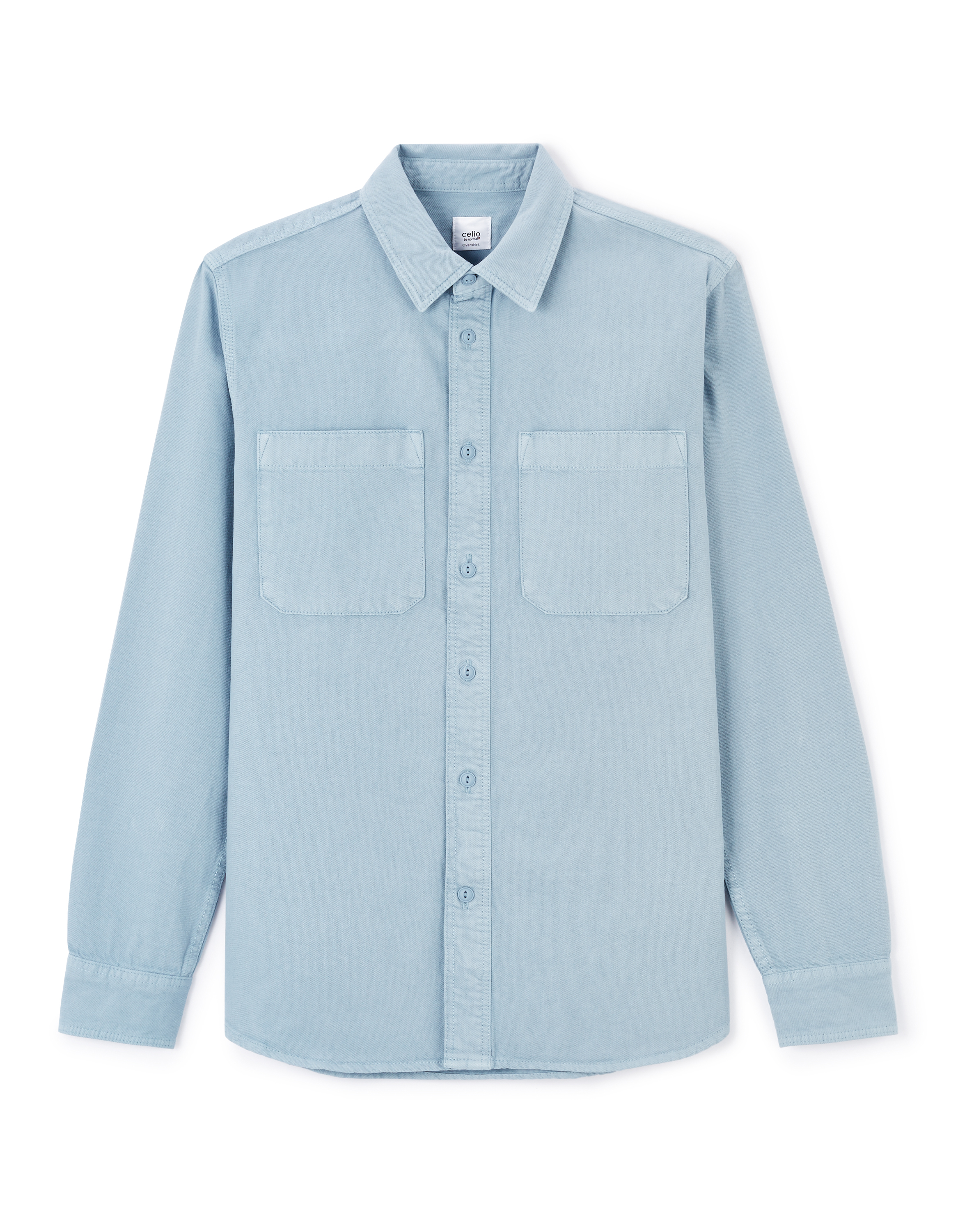Surchemise teint en pièce 100% coton - bleu gris