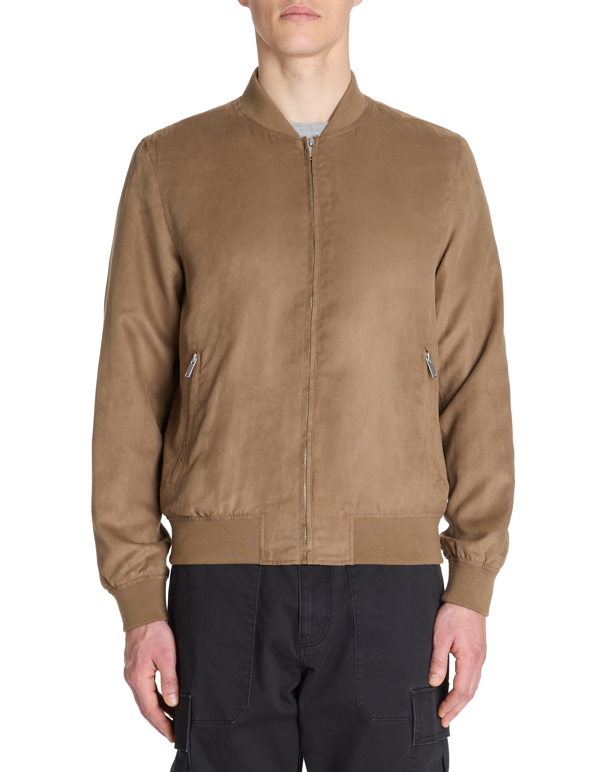 Veste col bomber - marron - camaieu - Modalova