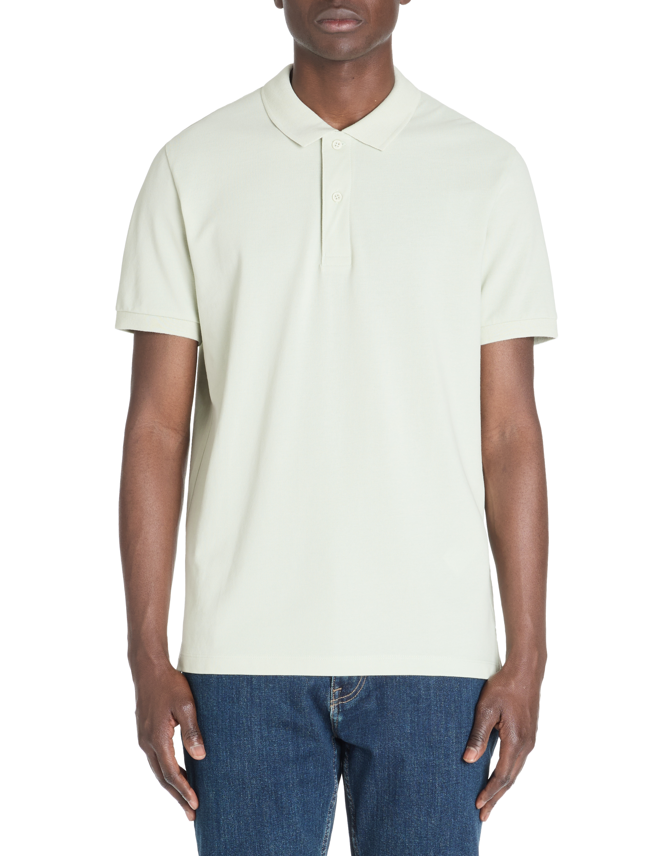 Polo piqué straight 100% coton - vert - camaieu - Modalova