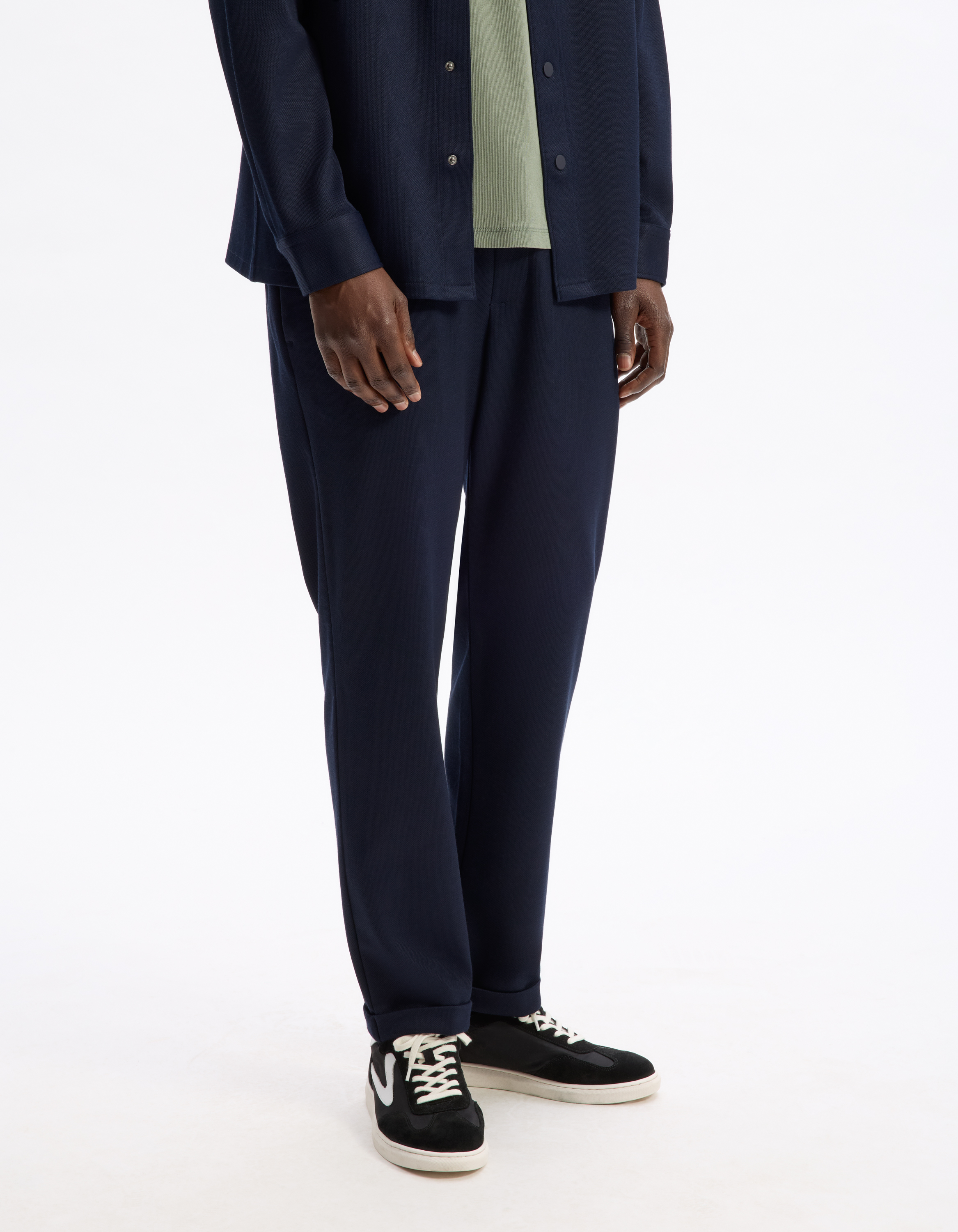 Pantalon slim coton stretch - marine - camaieu - Modalova