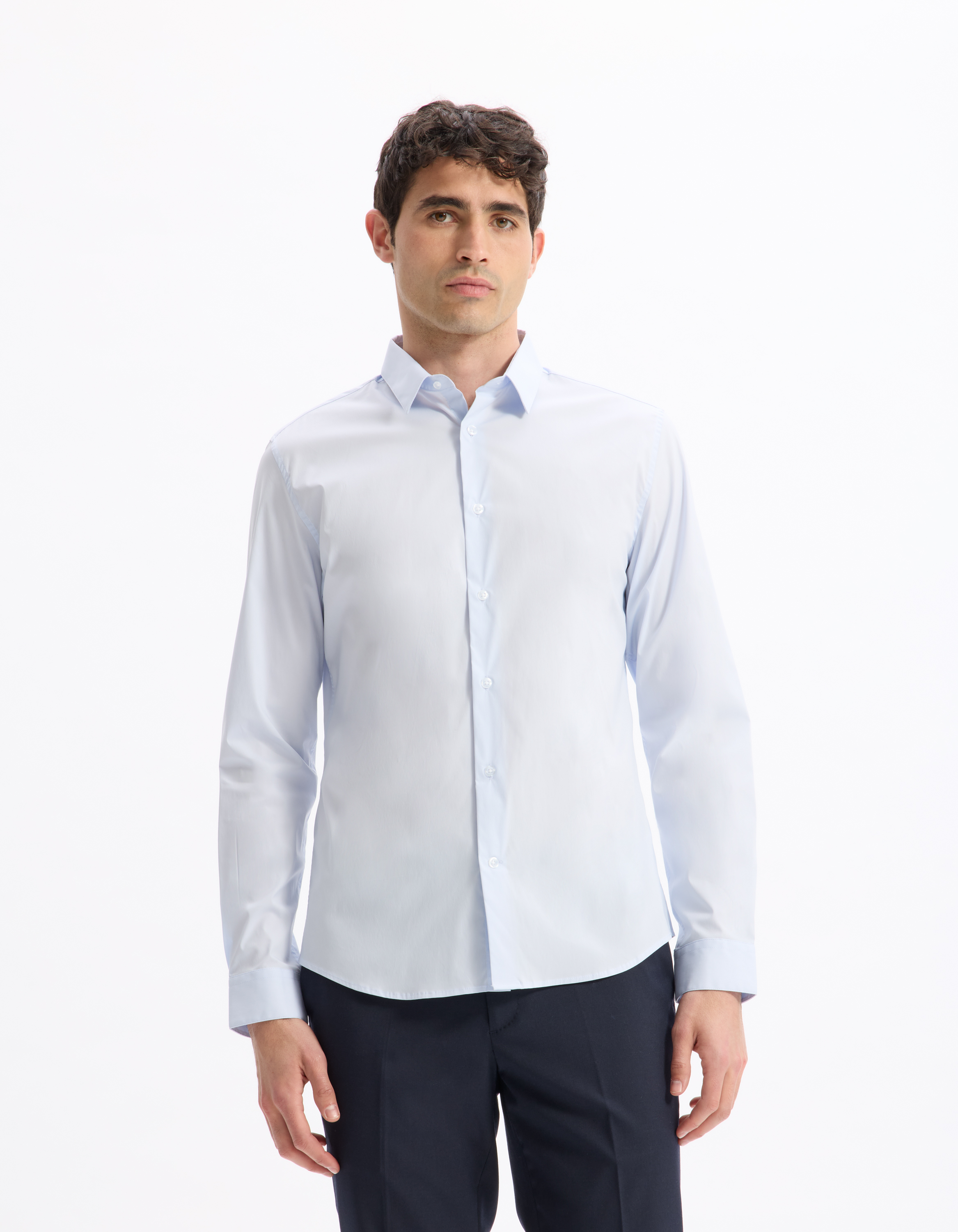 Chemise slim en coton stretch - camaieu - Modalova