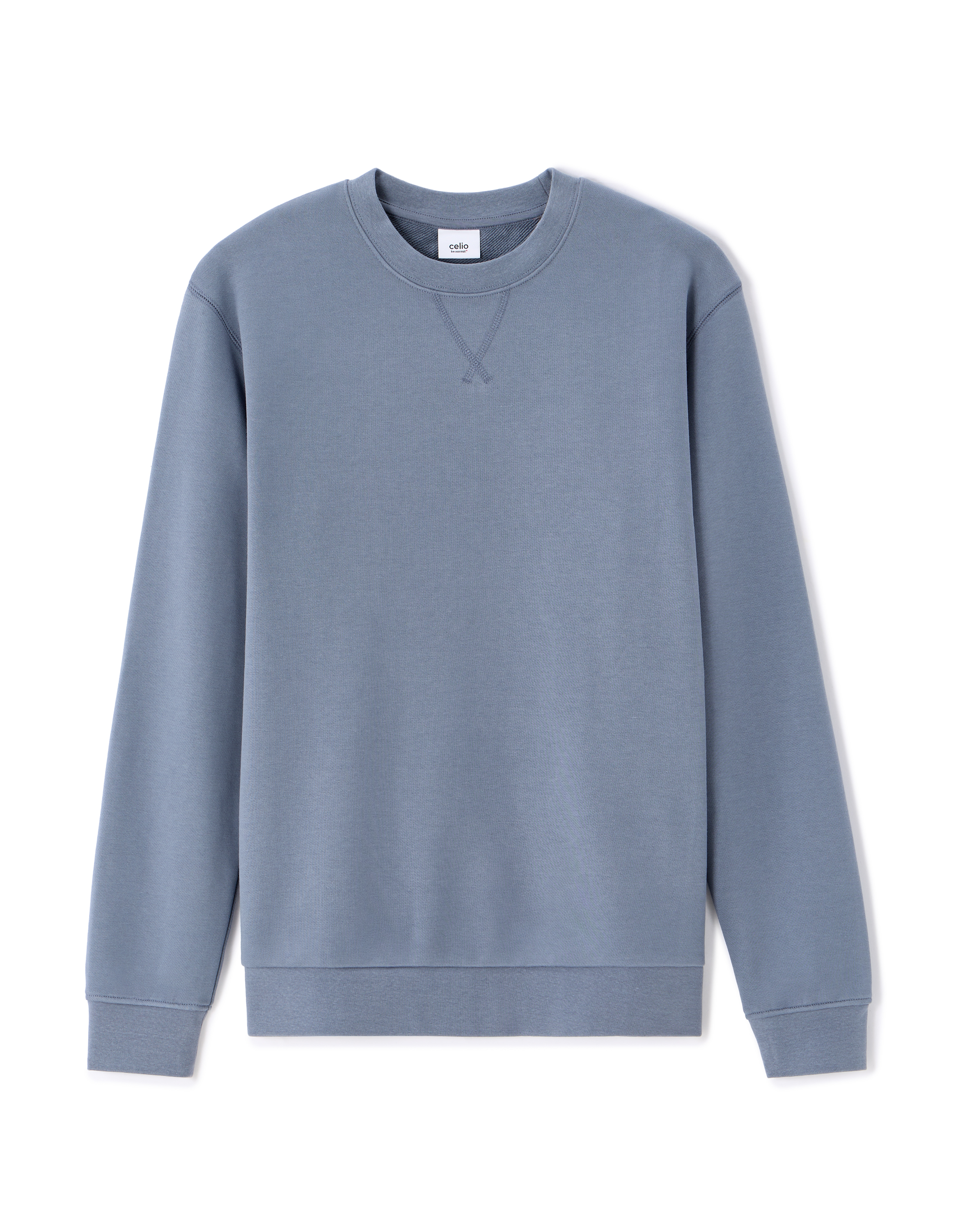 Sweat regular col rond 100% coton - bleu clair