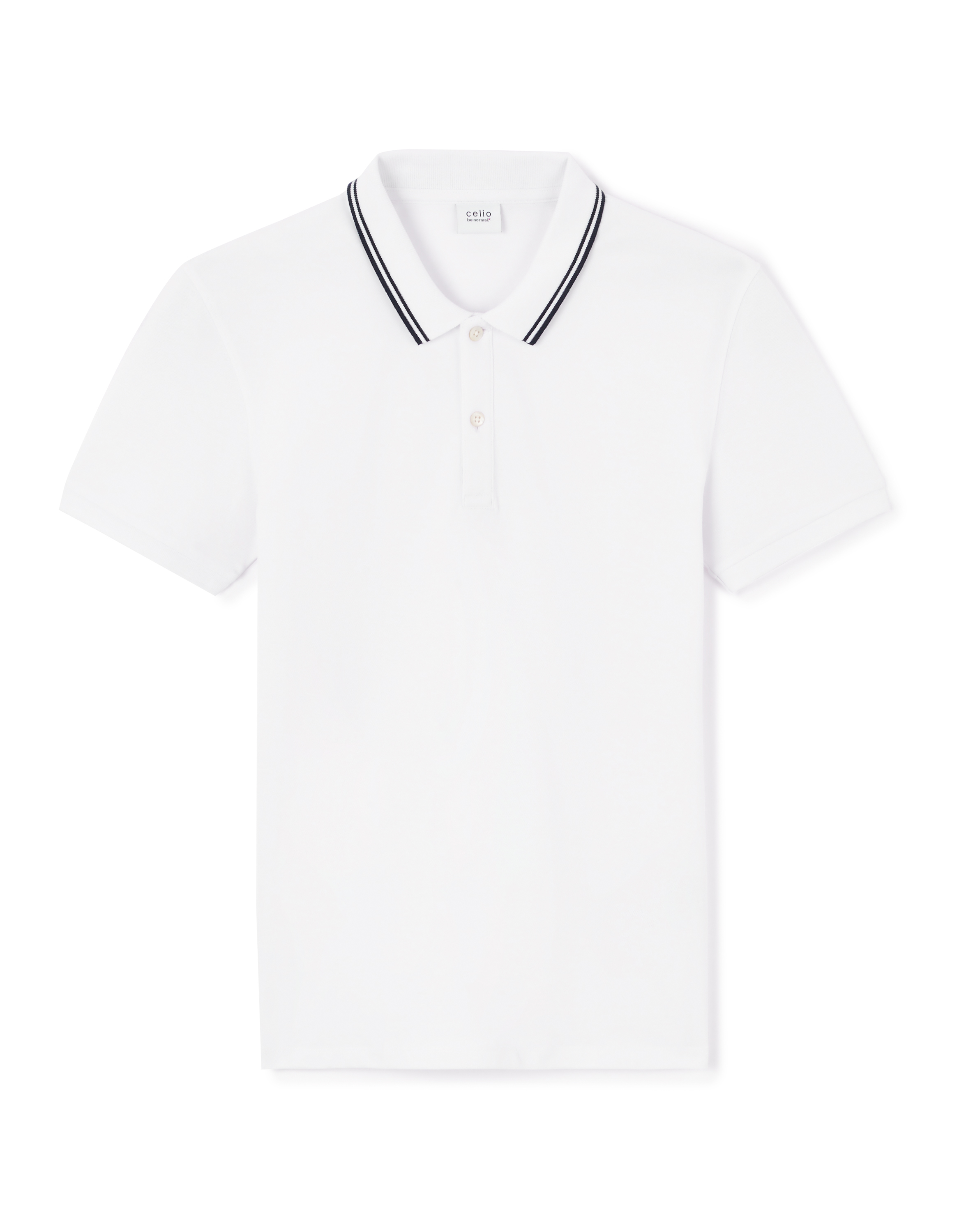 Polo slim coton stretch - blanc
