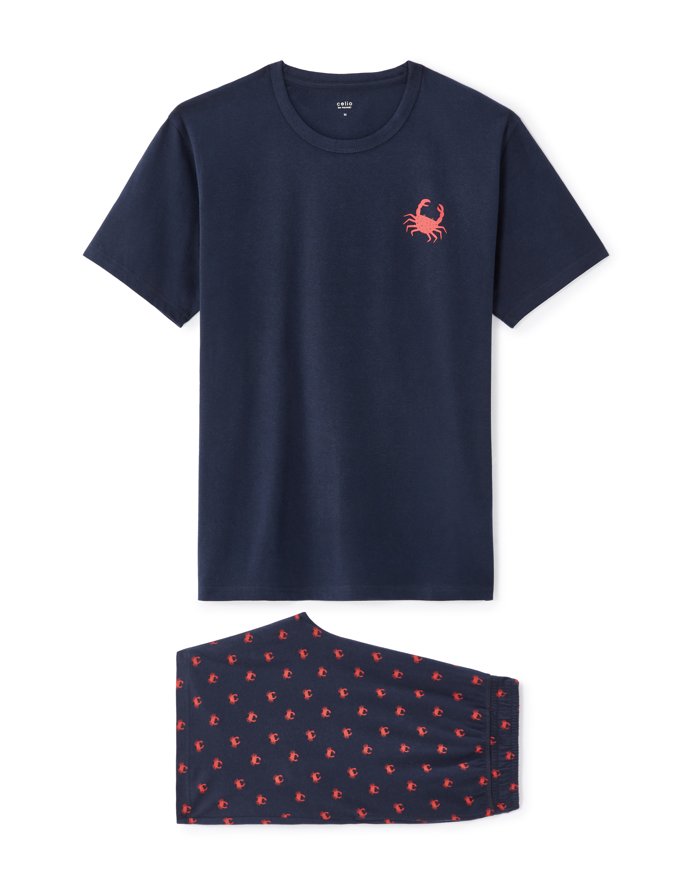 Pyjama short 100% coton - marine