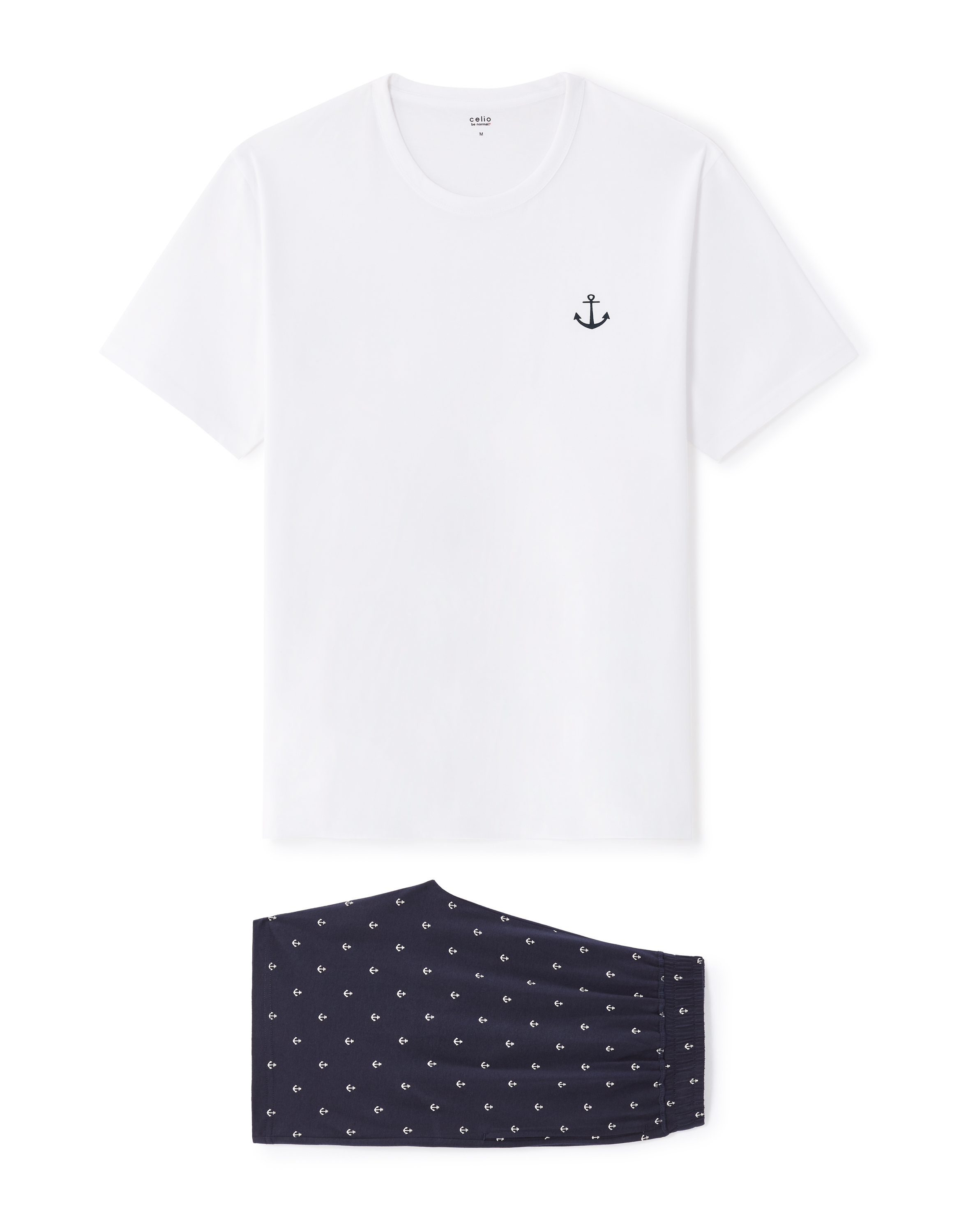 Pyjama short 100% coton - marine
