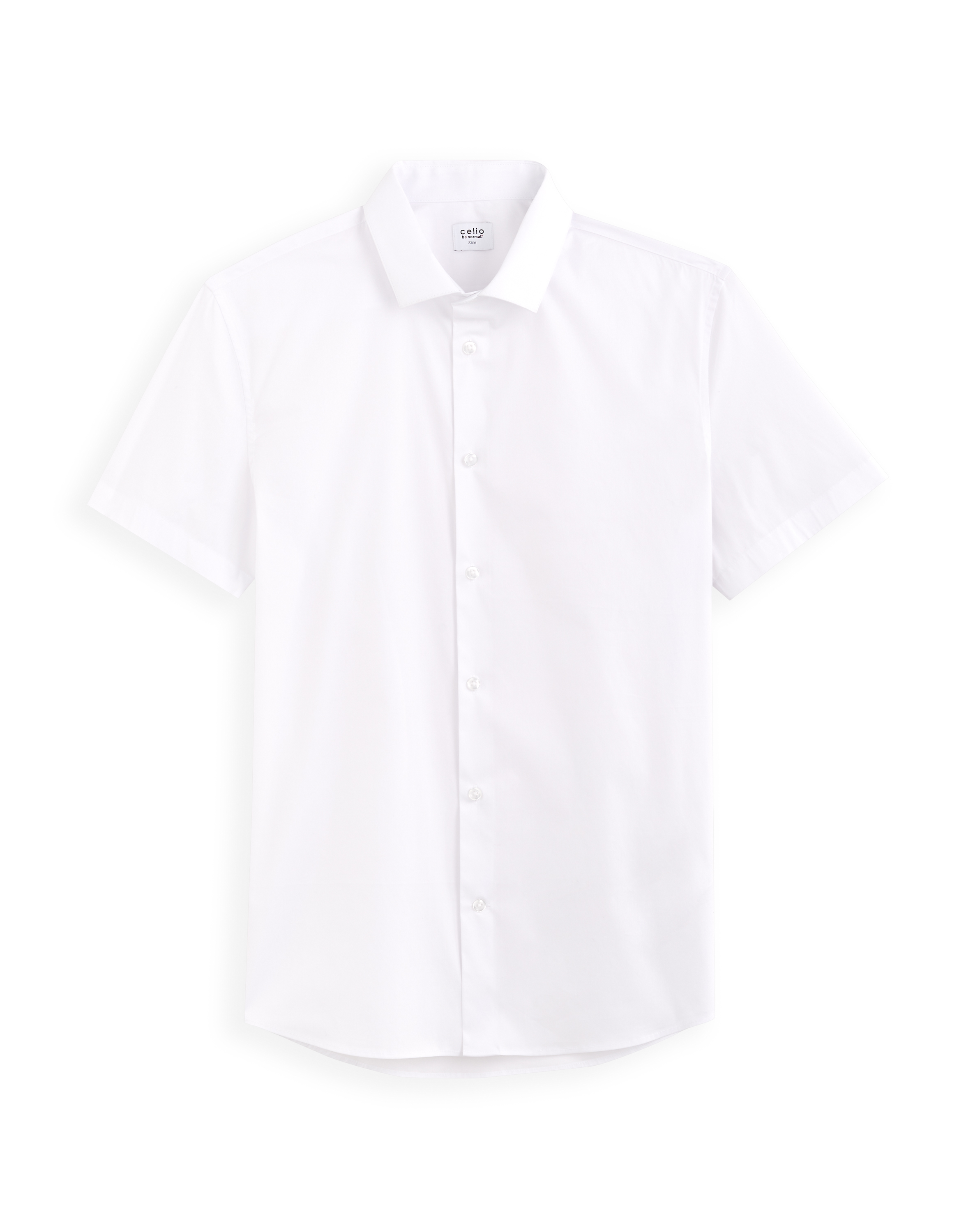 Chemisette slim en coton stretch - blanc
