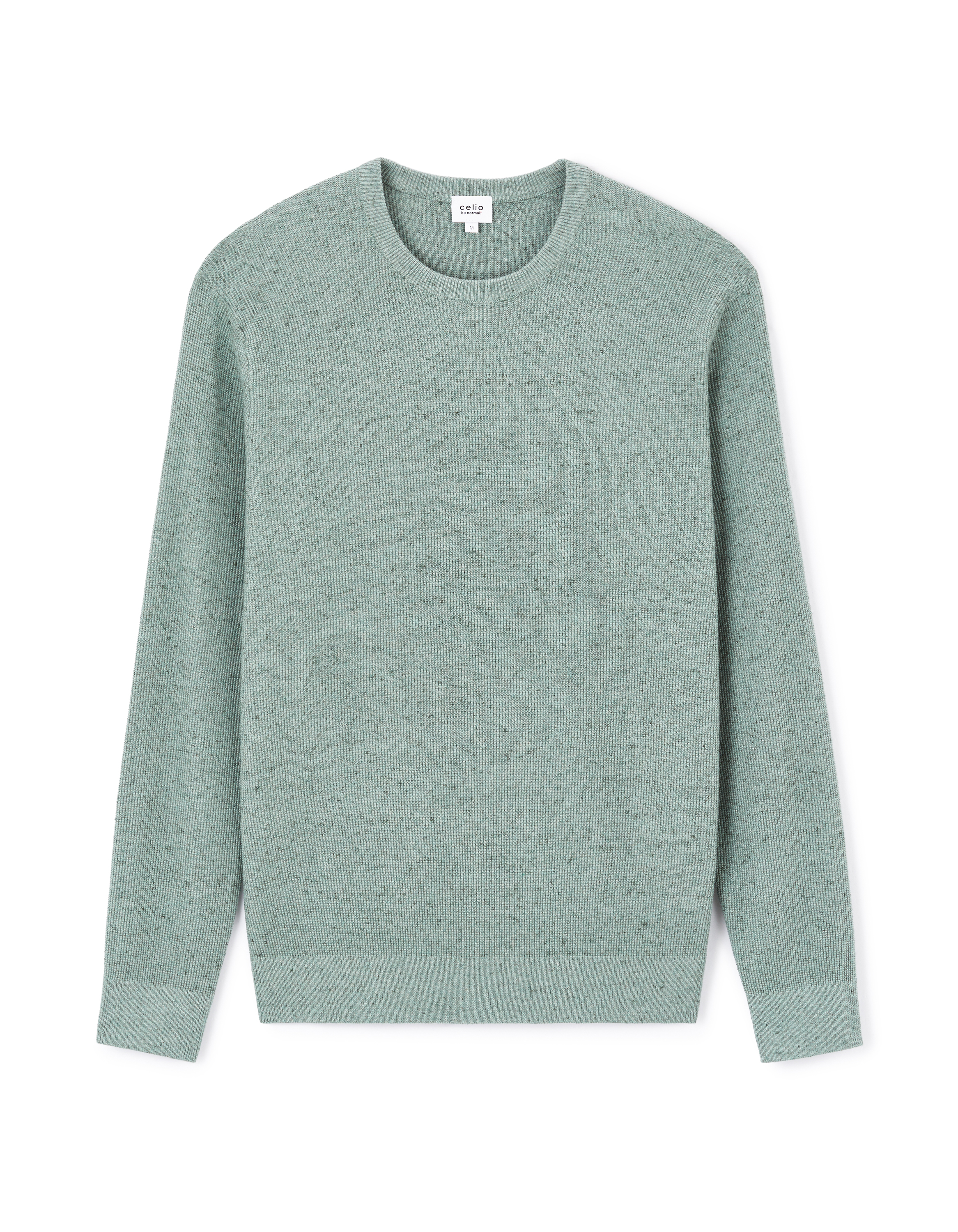 Pull col rond coton mélangé - vert