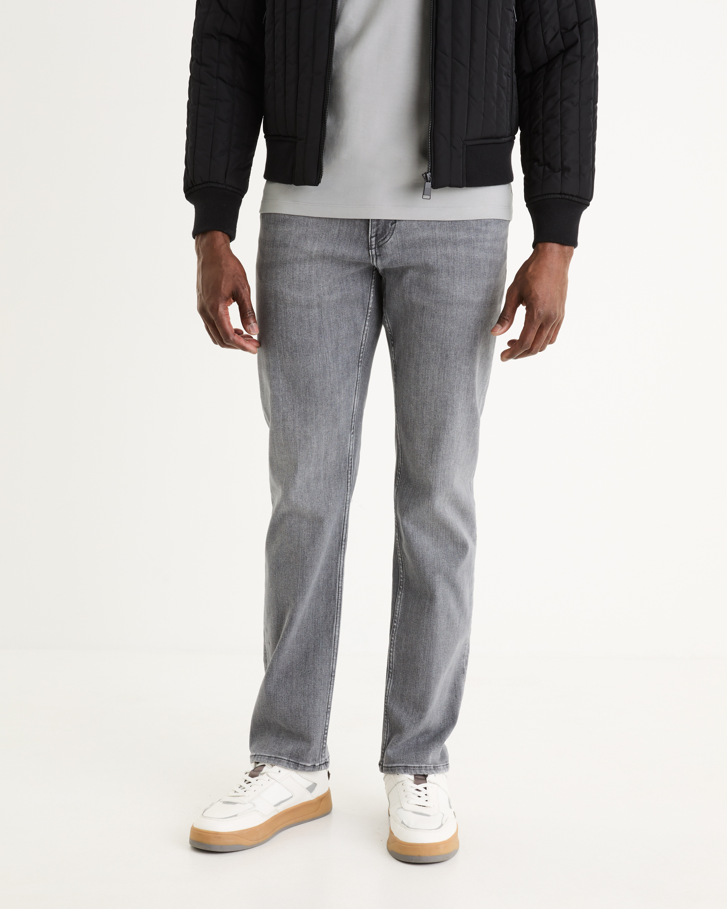 Jean C.15 straight coton stretch 3 longueurs - camaieu - Modalova