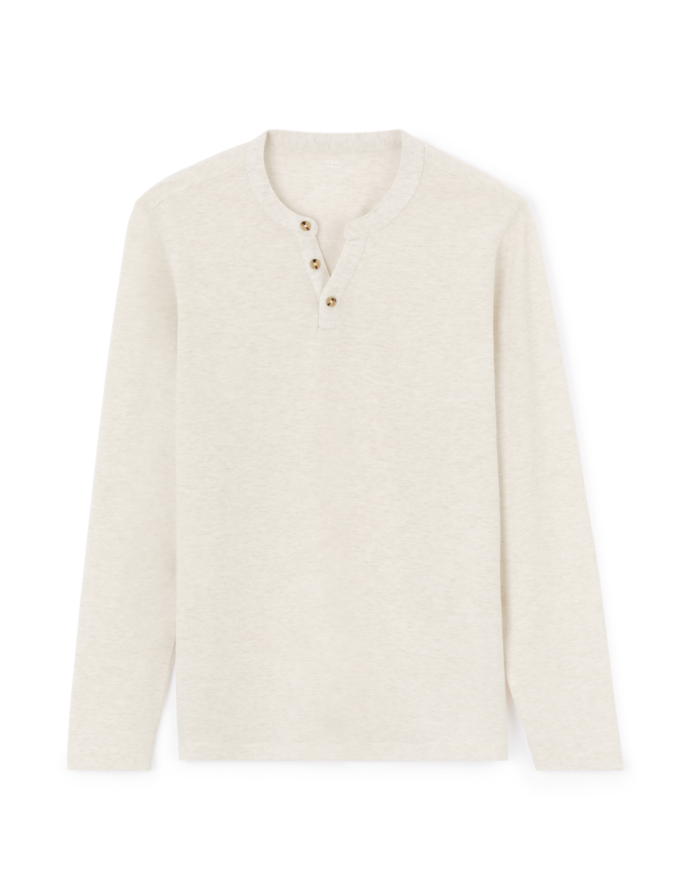 T-shirt straight coton mélangé manches longues - écru