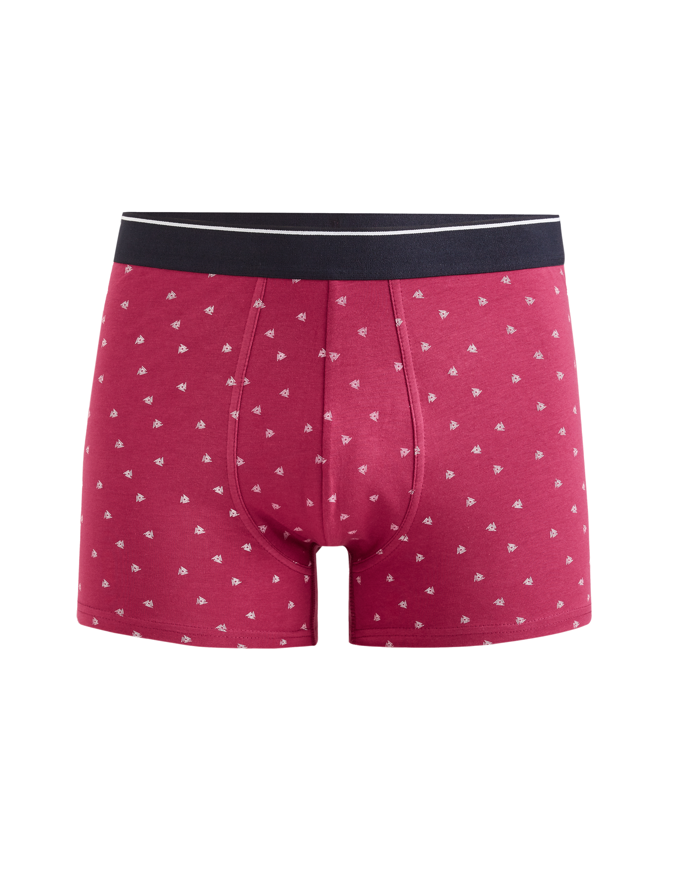 Boxer en coton stretch imprimé - bordeaux