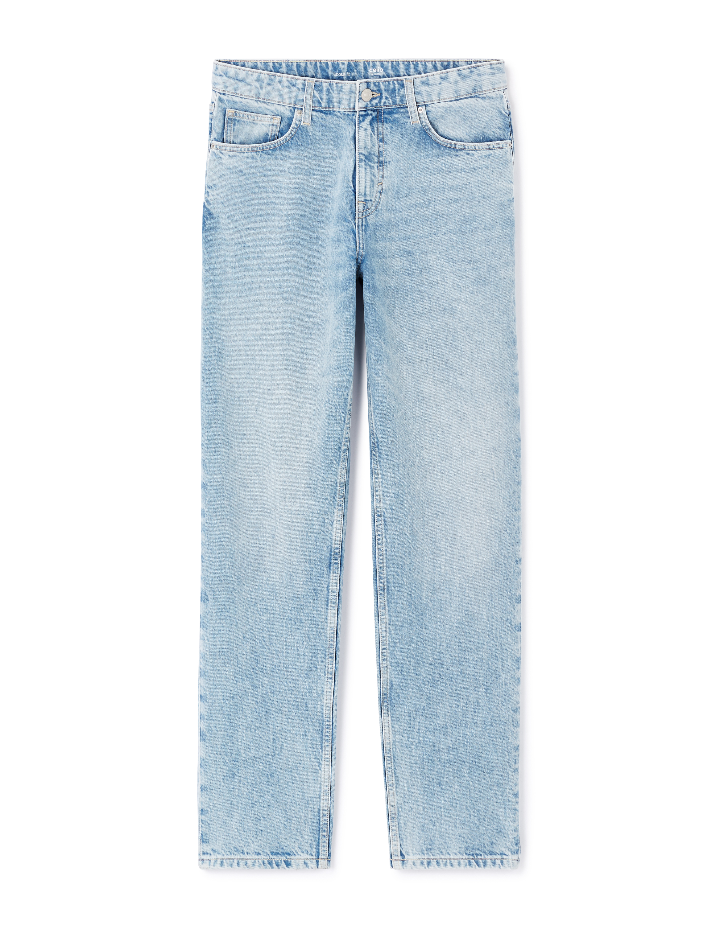 Jean loose 100% coton - bleu clair
